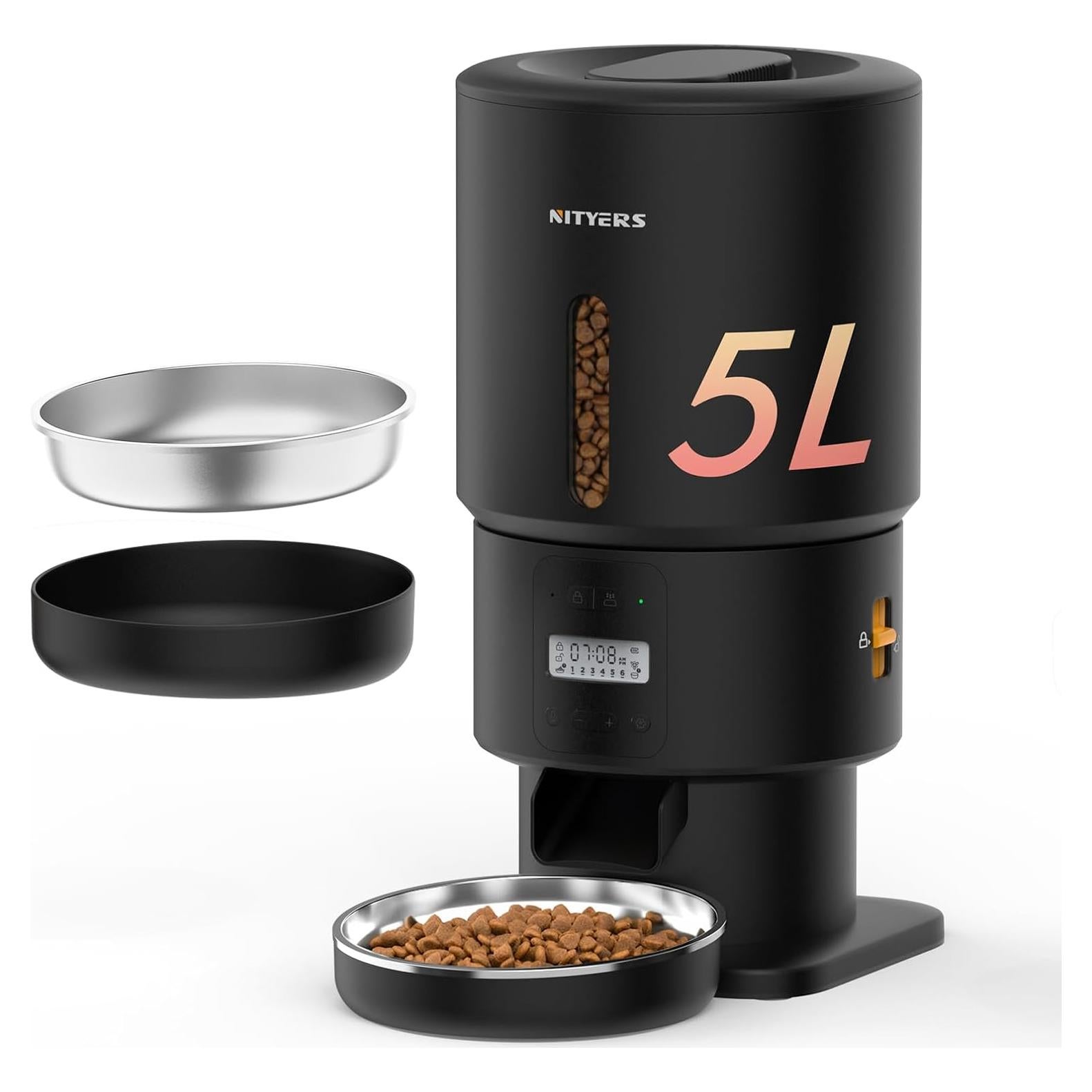 Comedero Automático Nityers 5L para Gatos y Perros - Programable