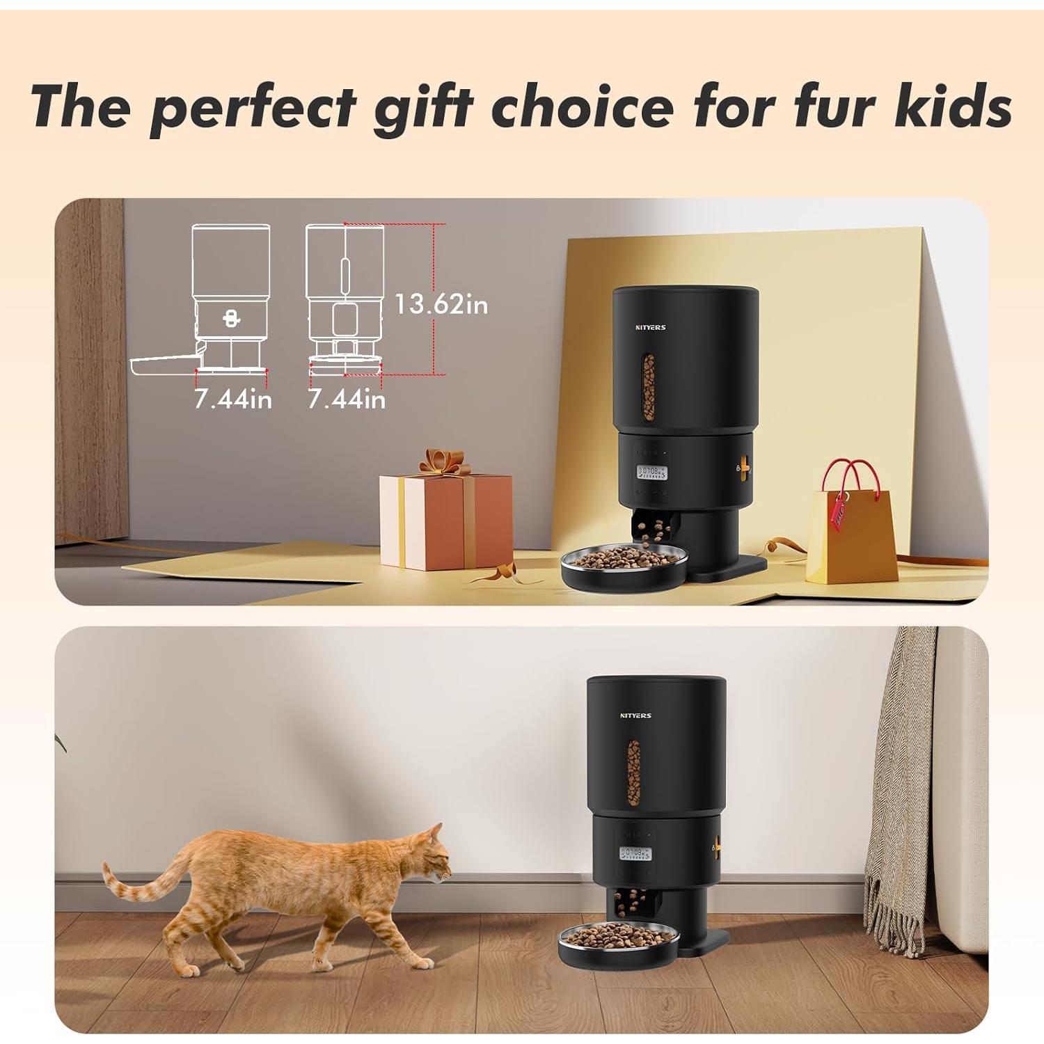 Comedero Automático Nityers 5L para Gatos y Perros - Programable