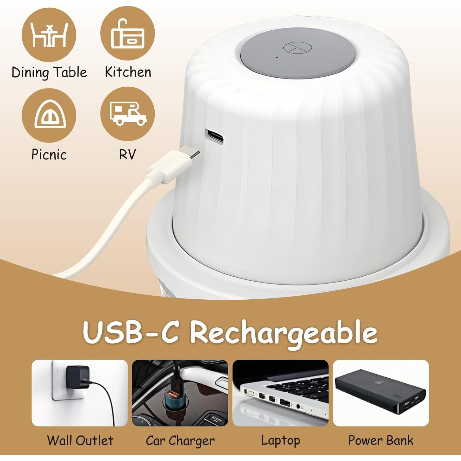 Mini Procesador de Alimentos Inalámbrico SF SUNFUNY 400ml 3 Tazones