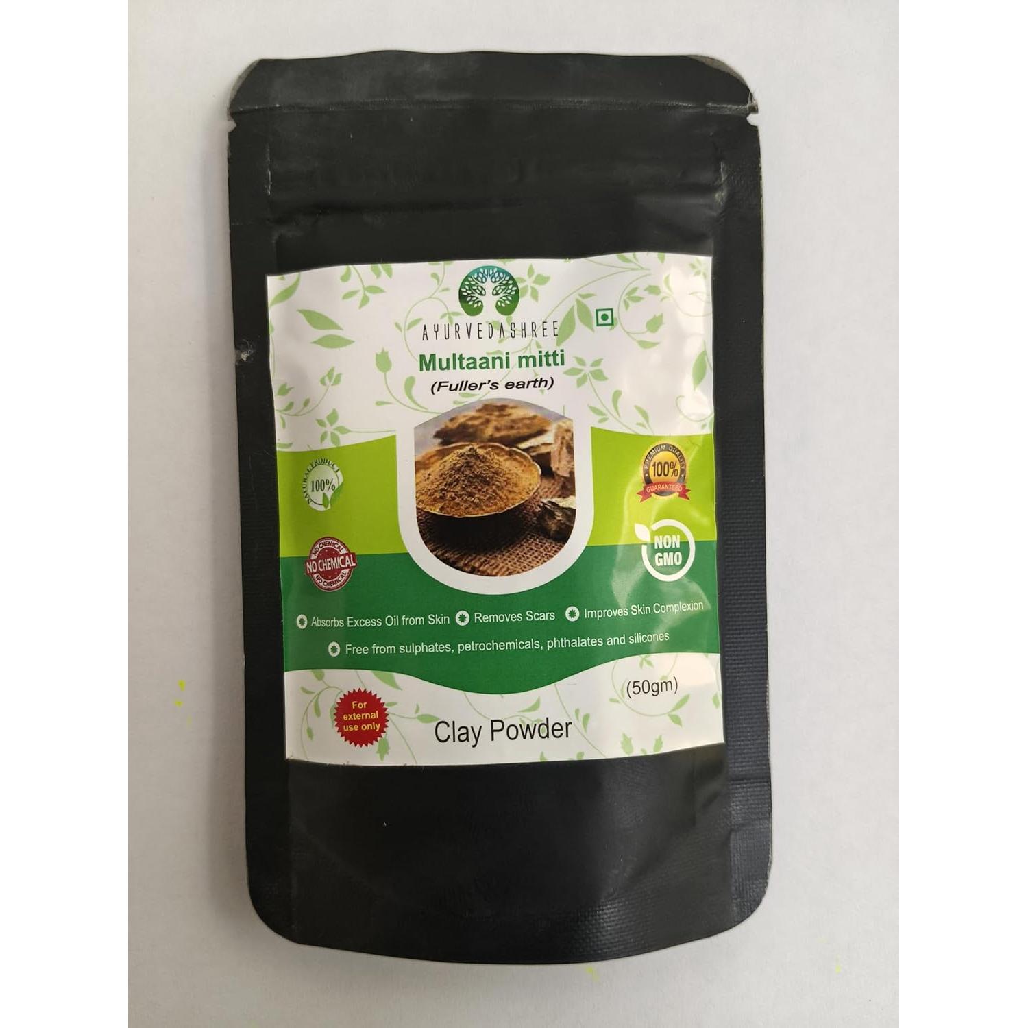 Tierra de Fuller AYURVEDASHREE 50g - Arcilla Bentonita Natural