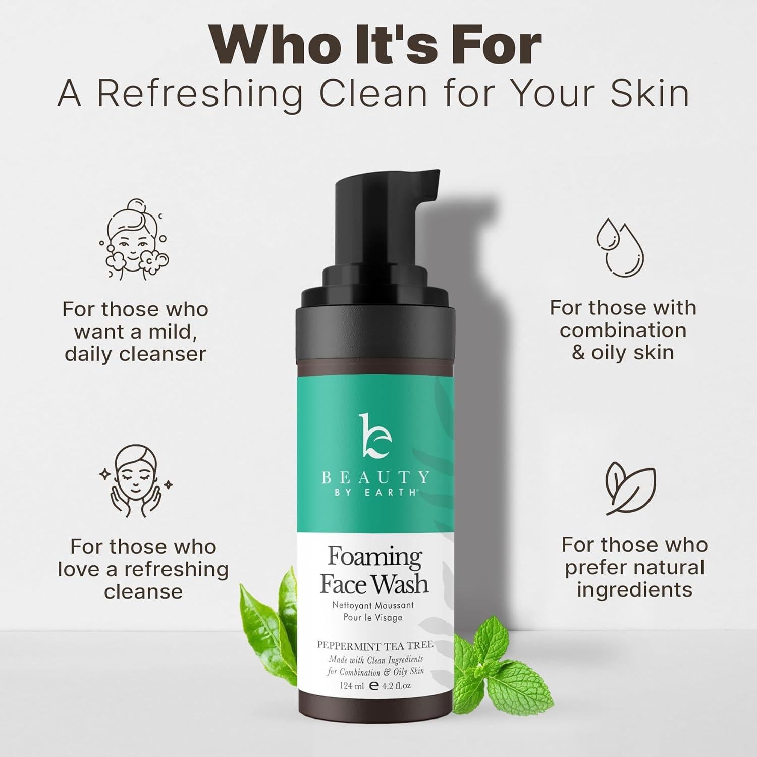 Limpiador Facial Espumoso Beauty by Earth 124 ml Piel Sensible