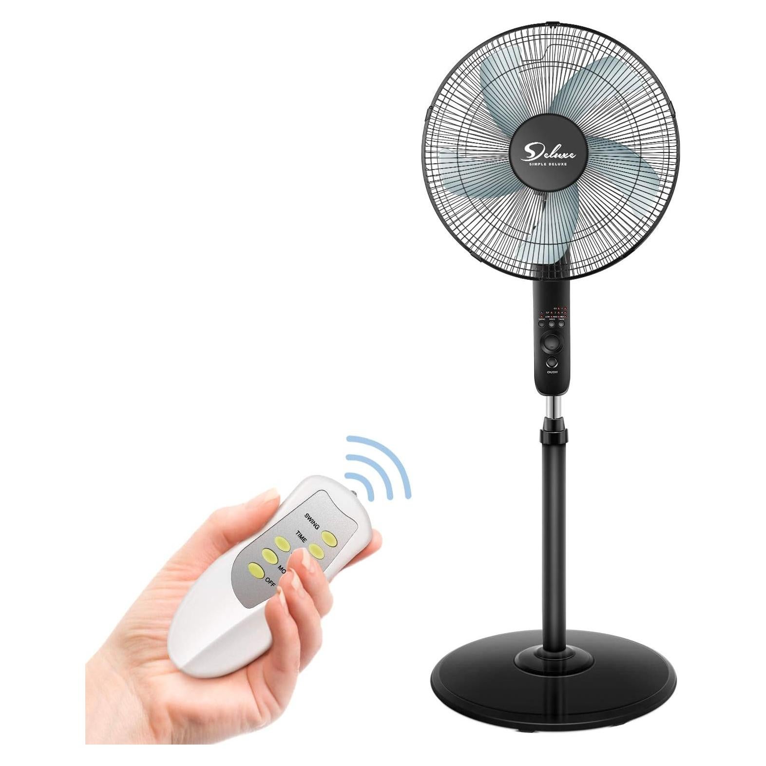 Ventilador de pedestal Simple Deluxe 40 cm 3 velocidades control remoto