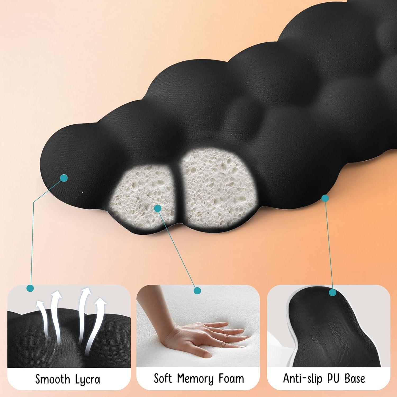 Juego de Reposamuñecas Ergonómico KINREEB Negro - Teclado y Ratón
