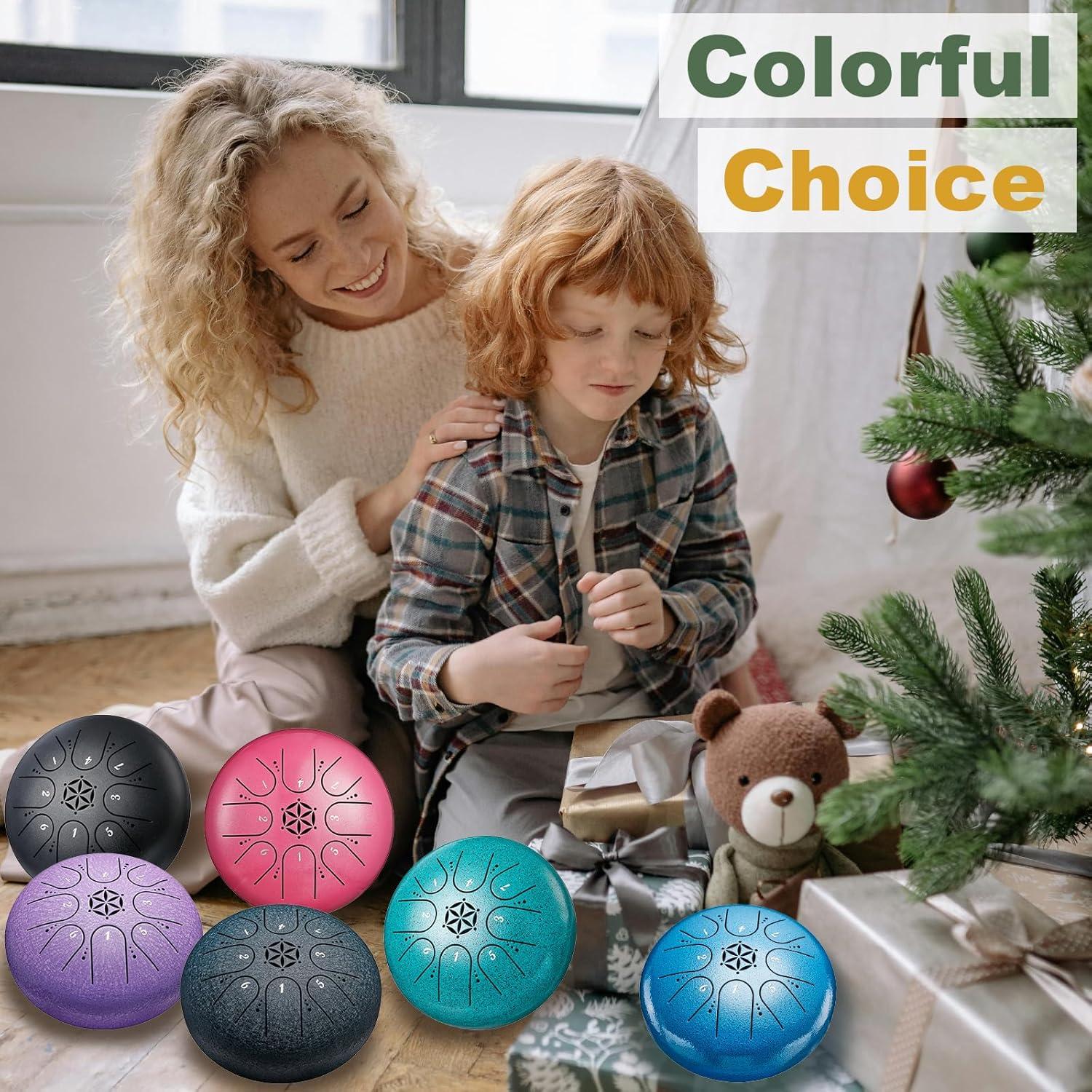 Tambor de Lengua de Acero PUJONI 15 cm 8 Notas Lavanda