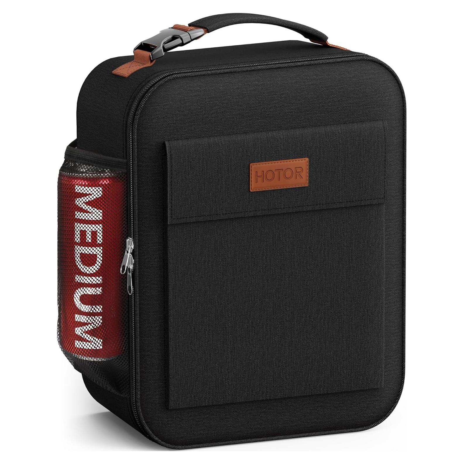 Bolsa de Almuerzo Aislada HOTOR Negra 7L 23x11x27cm