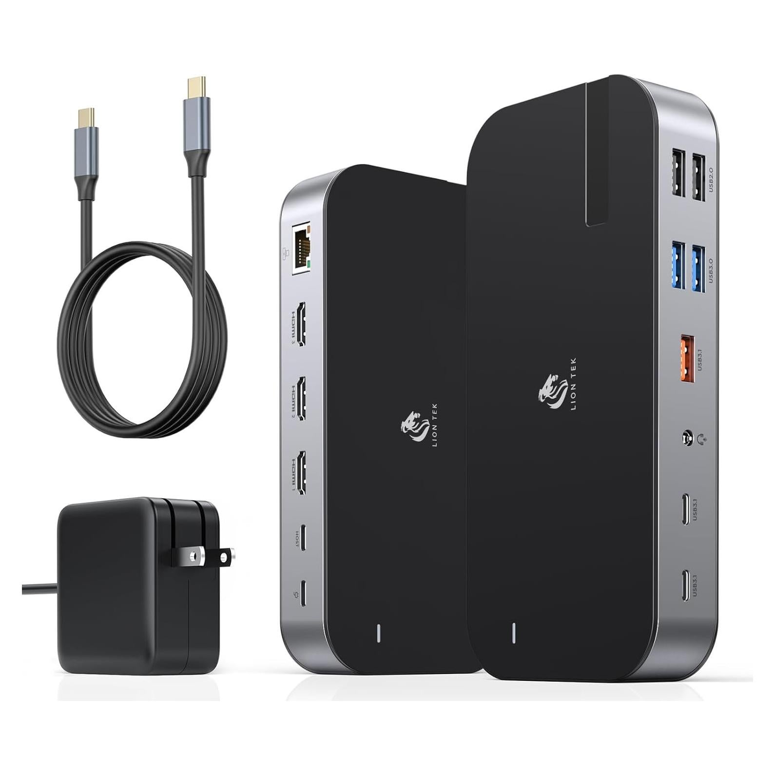 Estación de Acoplamiento USB C 16 en 1 LIONWEI con 3 HDMI 4K