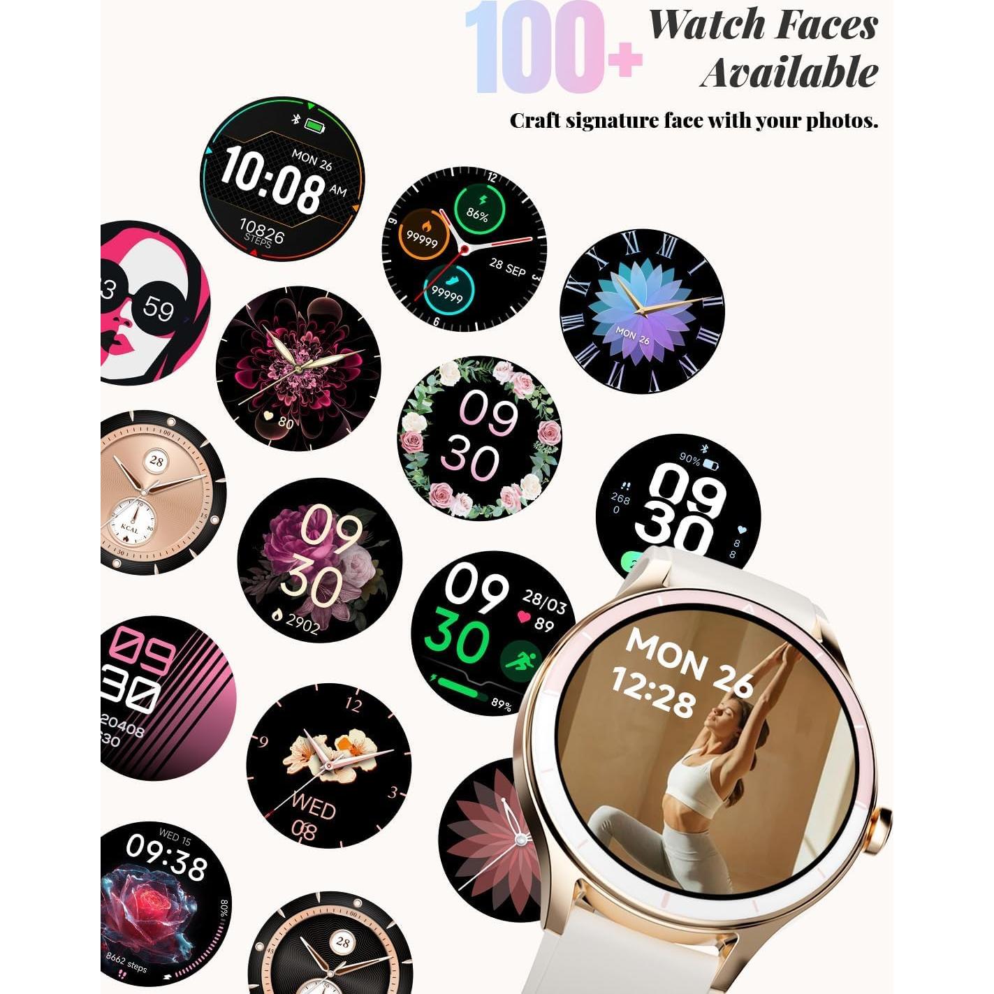 Reloj Inteligente TOOBUR Beige para Mujeres - Fitness y Salud