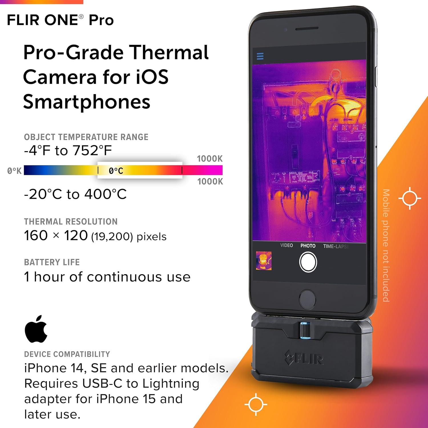 Cámara Térmica FLIR ONE Pro para iPhone 14 y anteriores