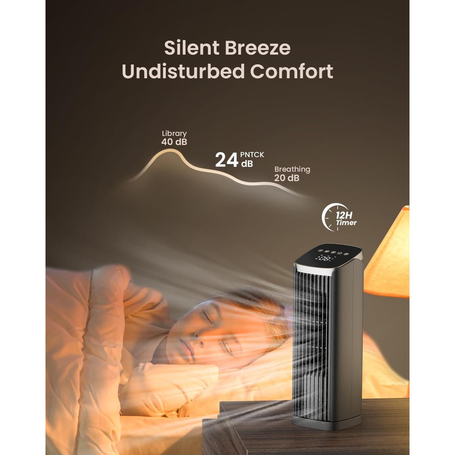 Ventilador de Torre PNTCK FTS018R 33 cm Control Remoto Oscilante