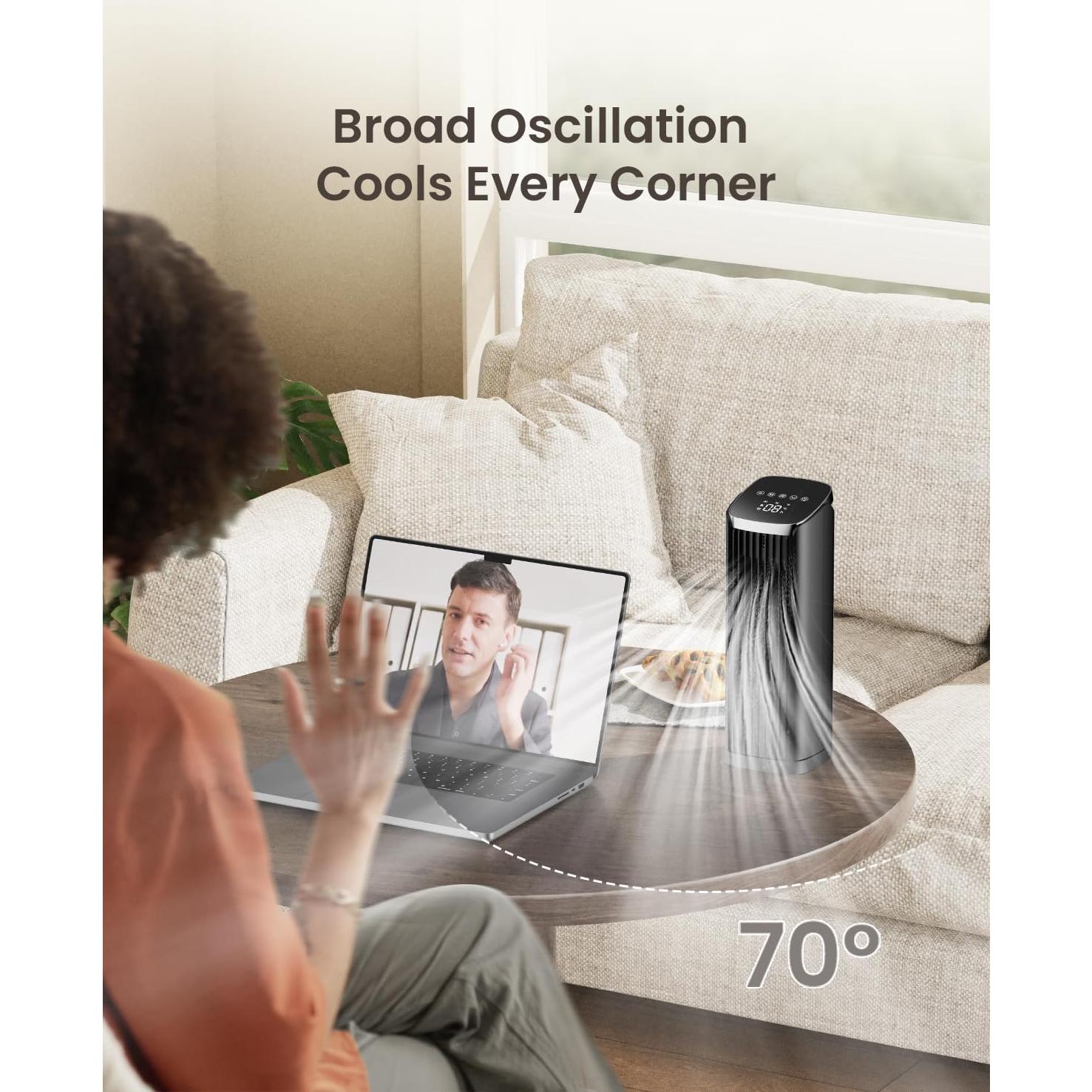 Ventilador de Torre PNTCK FTS018R 33 cm Control Remoto Oscilante