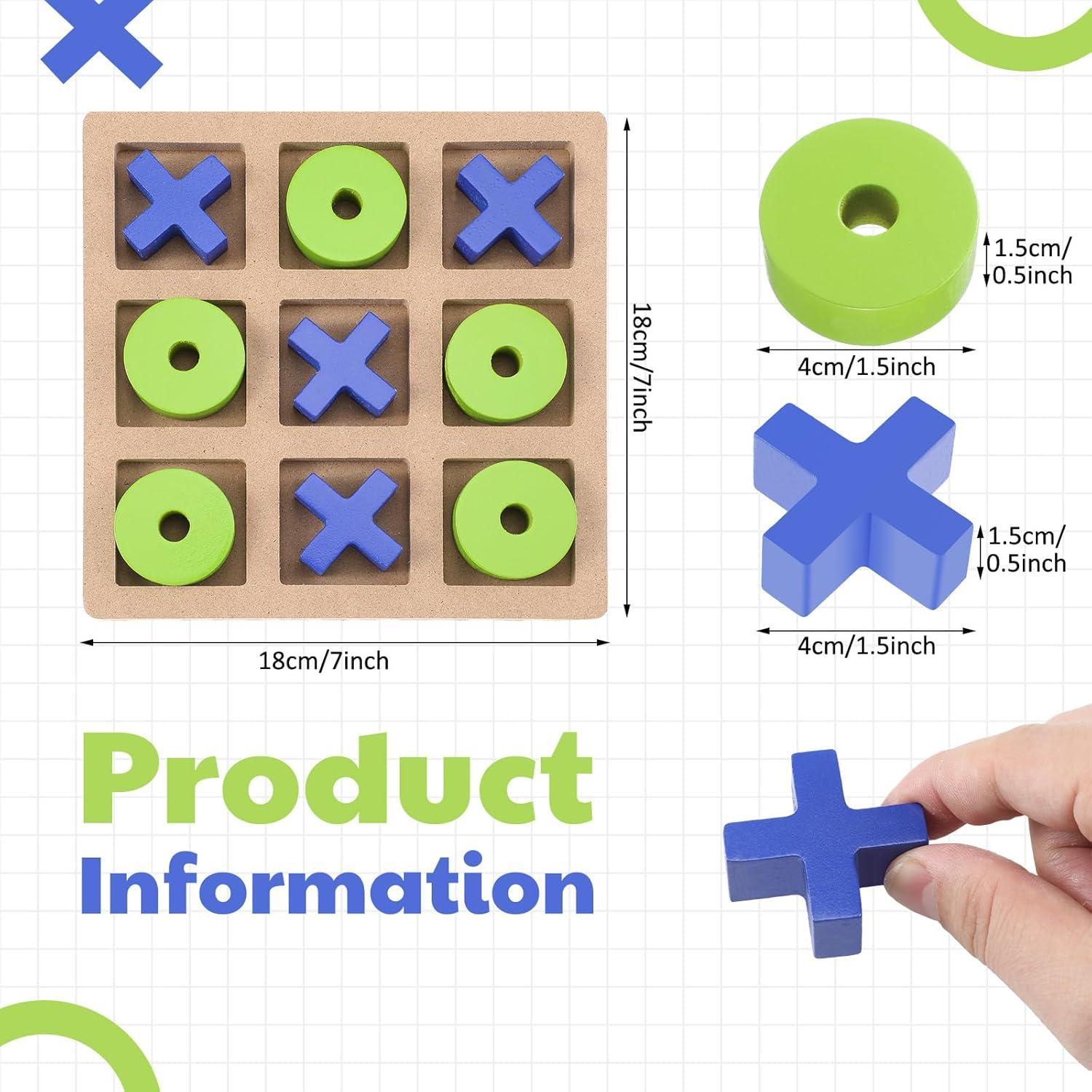 Juego de Tres en Raya de Madera Seenelling 18x18 cm Azul Verde