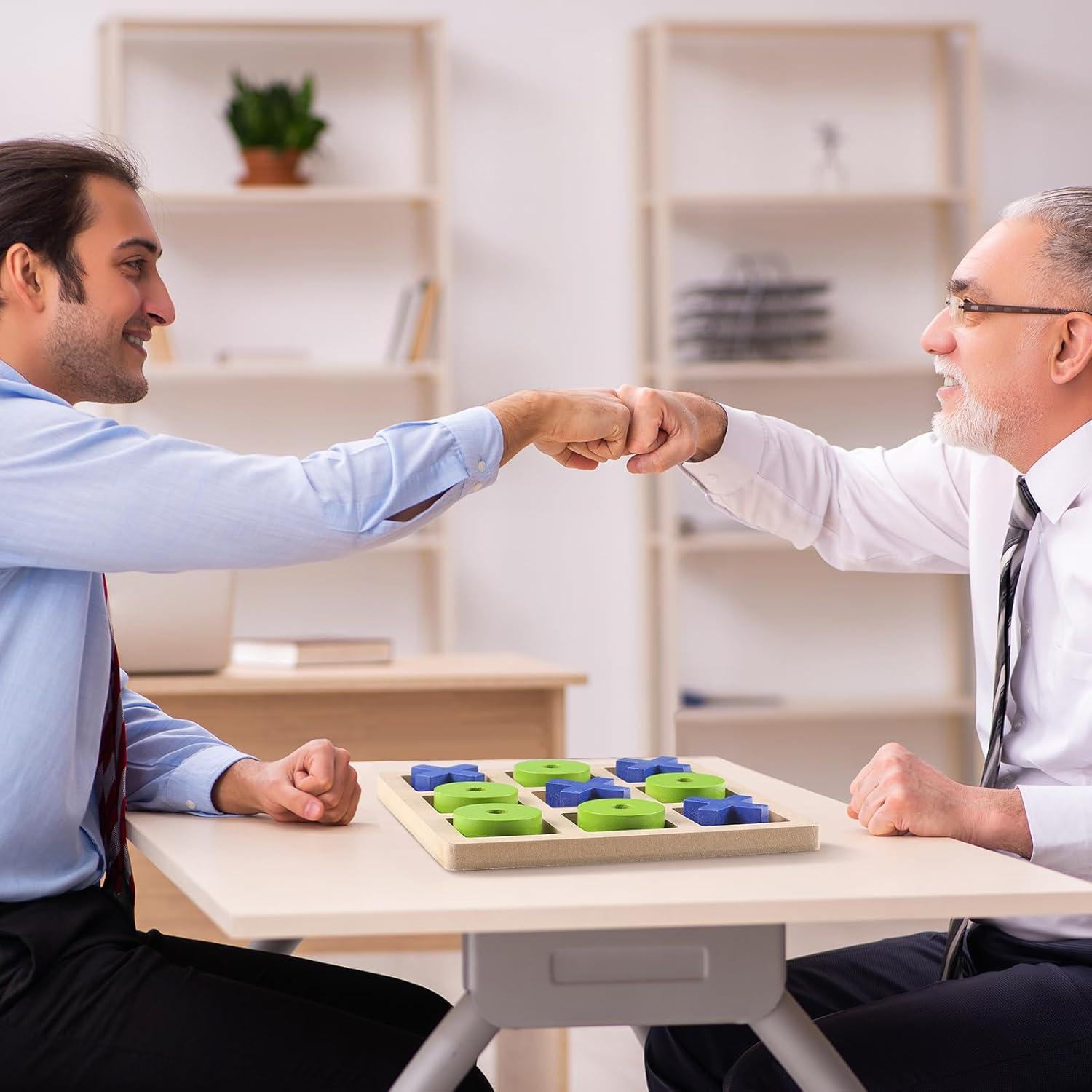 Juego de Tres en Raya de Madera Seenelling 18x18 cm Azul Verde