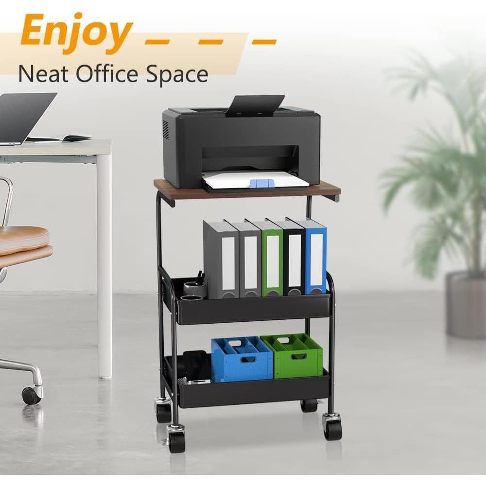 Carro Rodante de Almacenamiento HIDODO 3 Niveles Negro