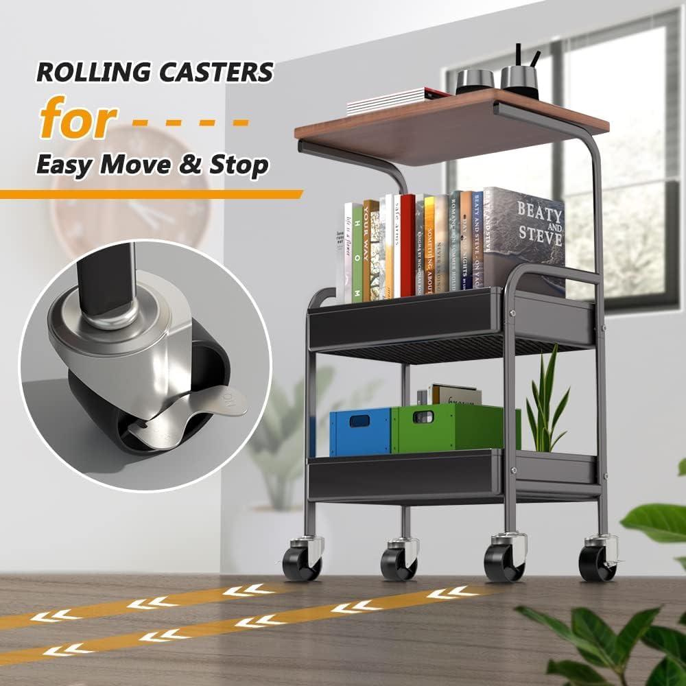 Carro Rodante de Almacenamiento HIDODO 3 Niveles Negro