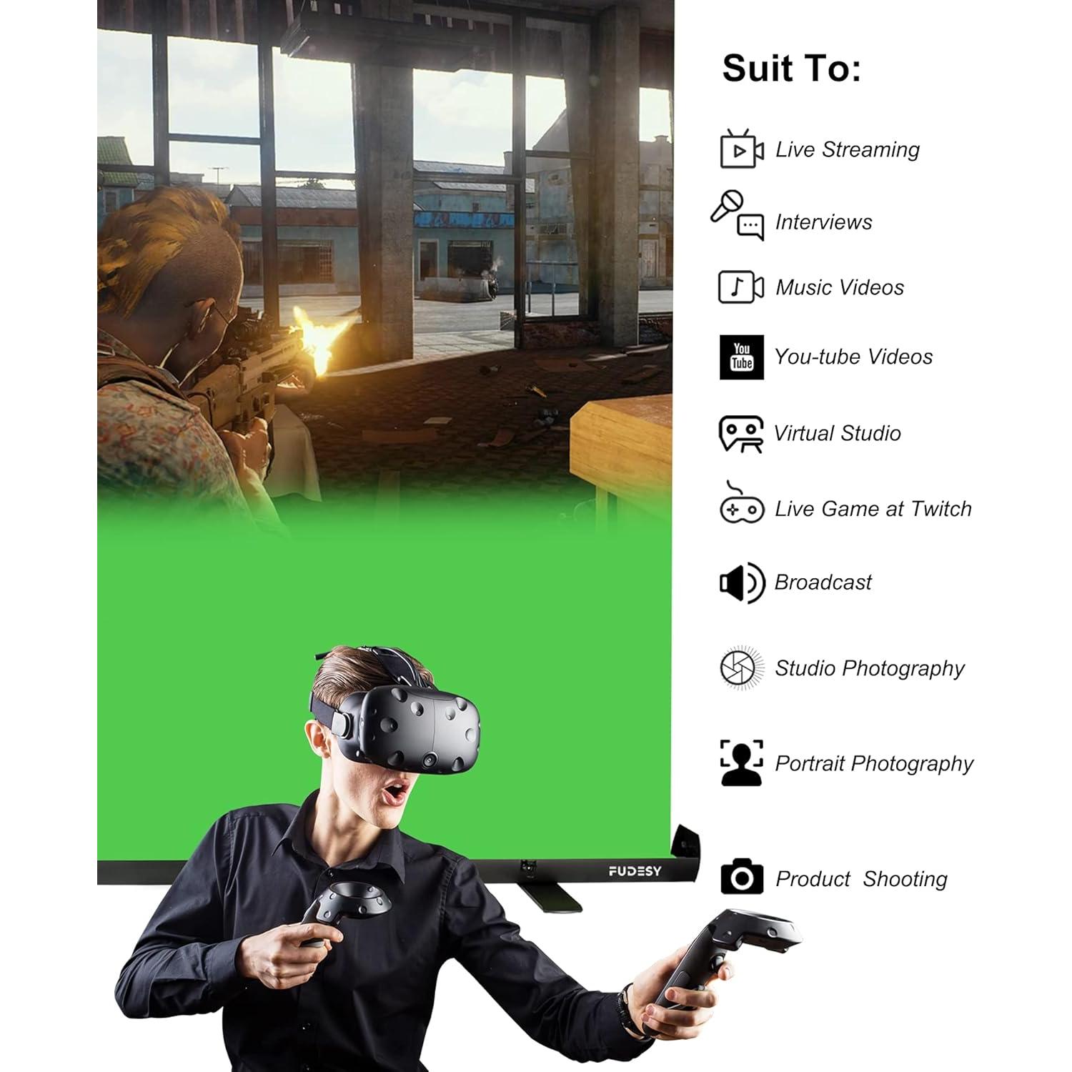 Pantalla Verde Plegable FUDESY 187.96x195.58 cm Chroma Key