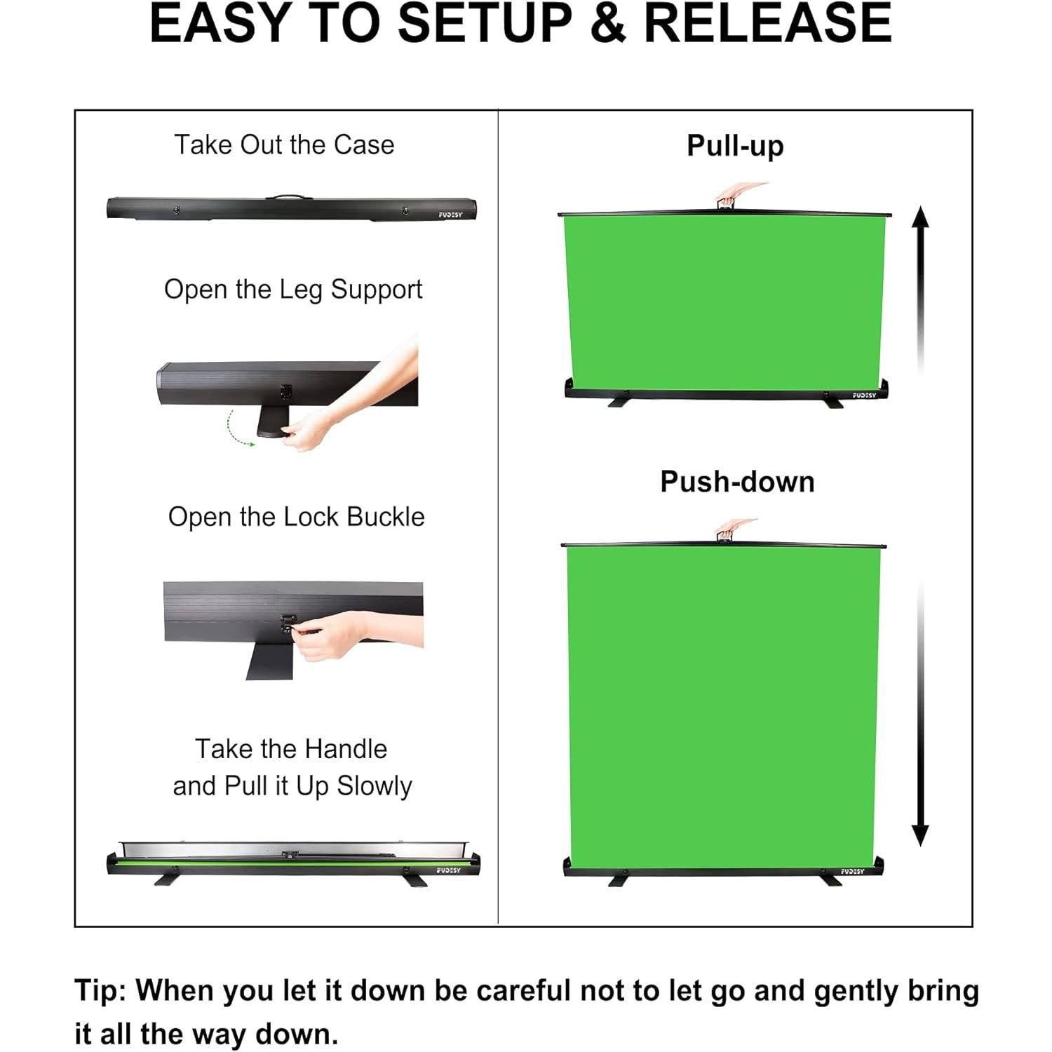 Pantalla Verde Plegable FUDESY 187.96x195.58 cm Chroma Key