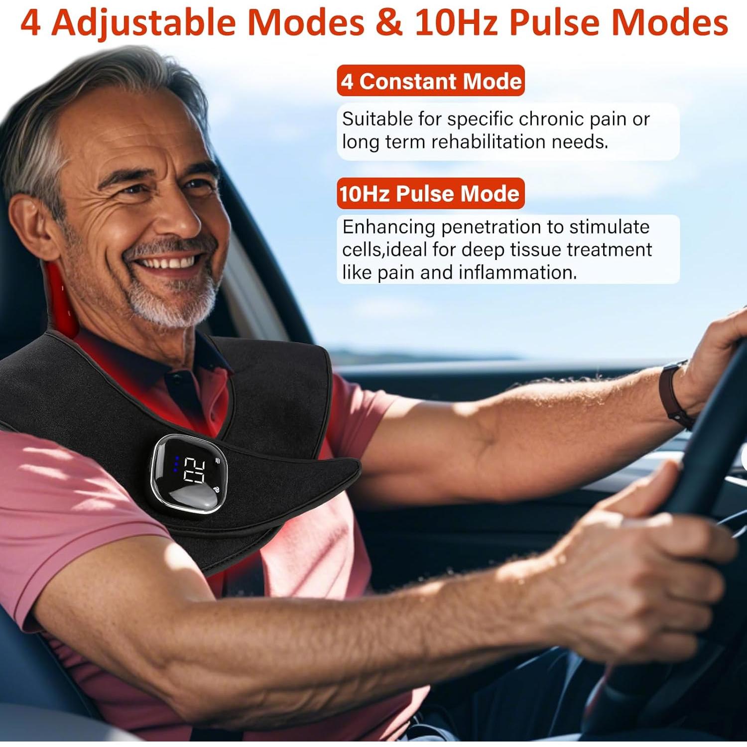 Terapia de Luz Roja Inalámbrica YUQBLITTY 660nm 850nm 5 Modos