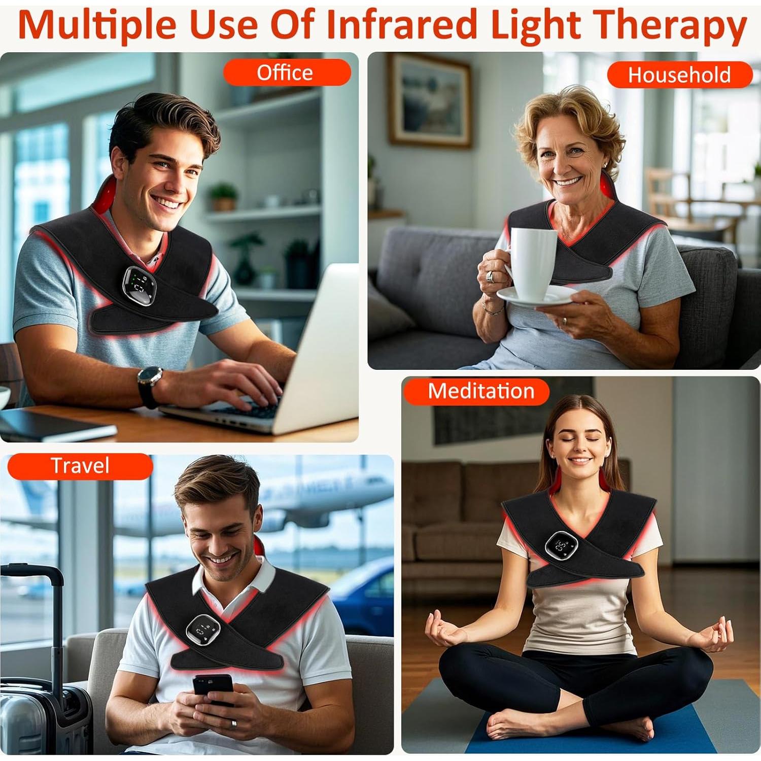 Terapia de Luz Roja Inalámbrica YUQBLITTY 660nm 850nm 5 Modos