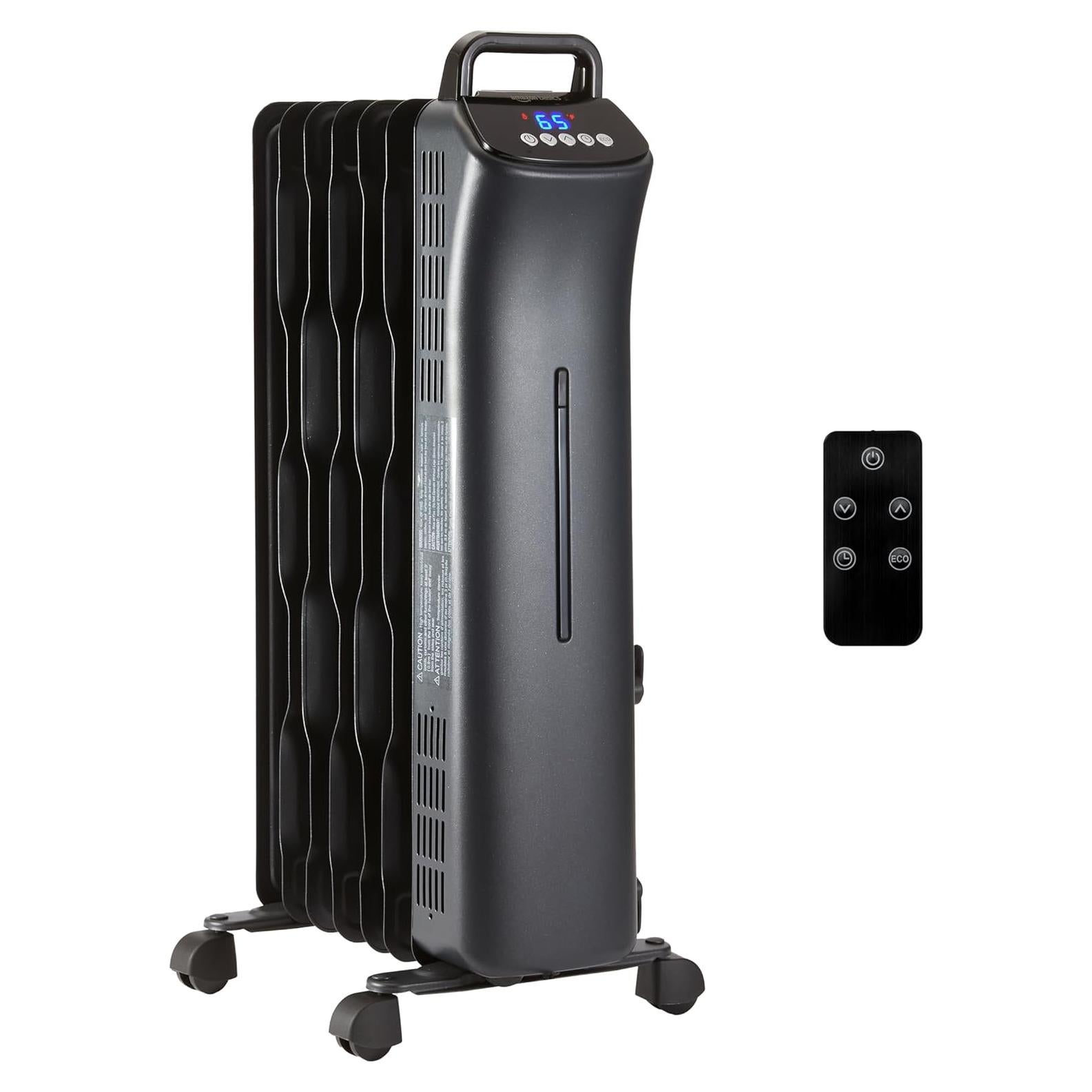 Calefactor Radiante Portátil Amazon Basics 1500W con Control Remoto