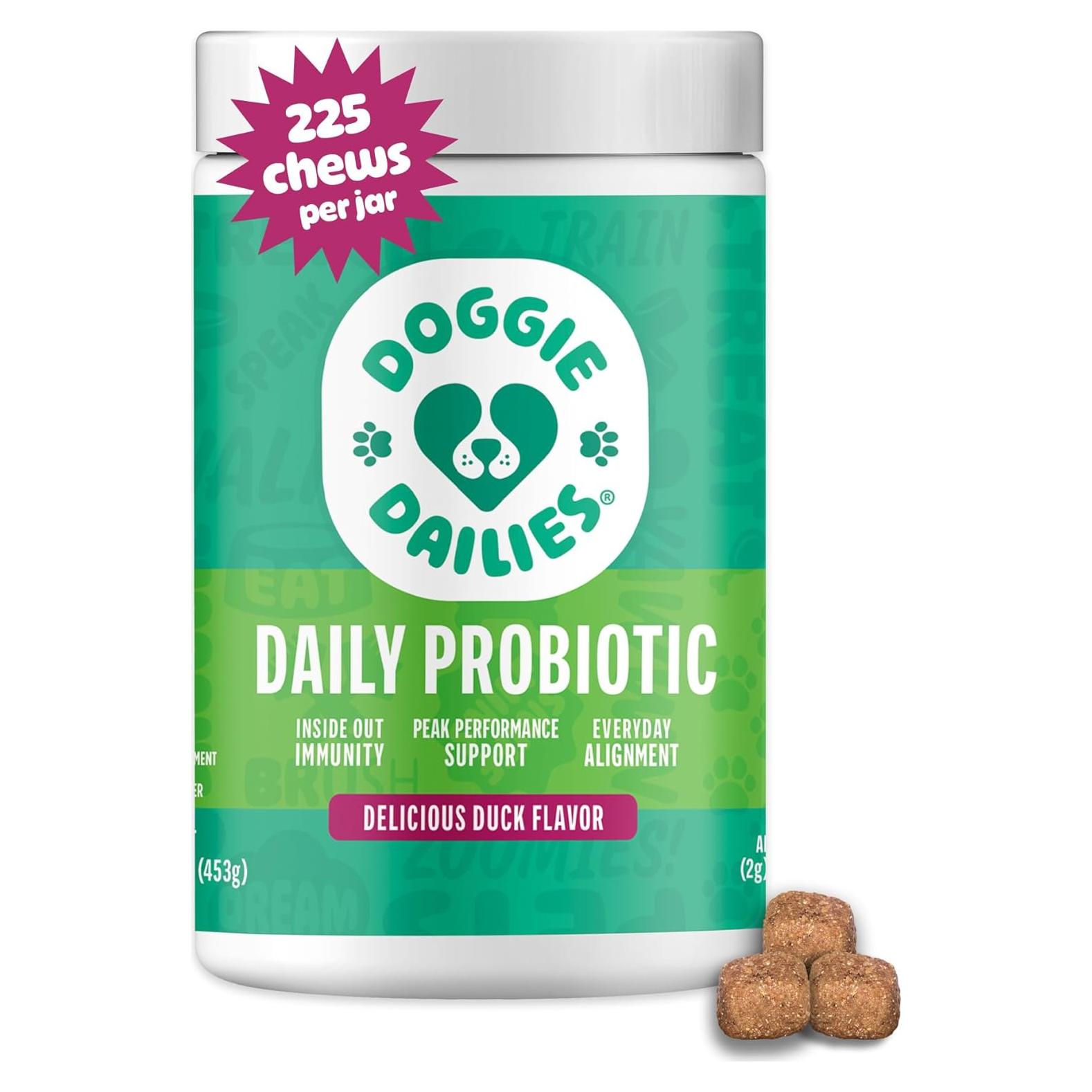 Probioticos Masticables Doggie Dailies para Perros Sabor Pato