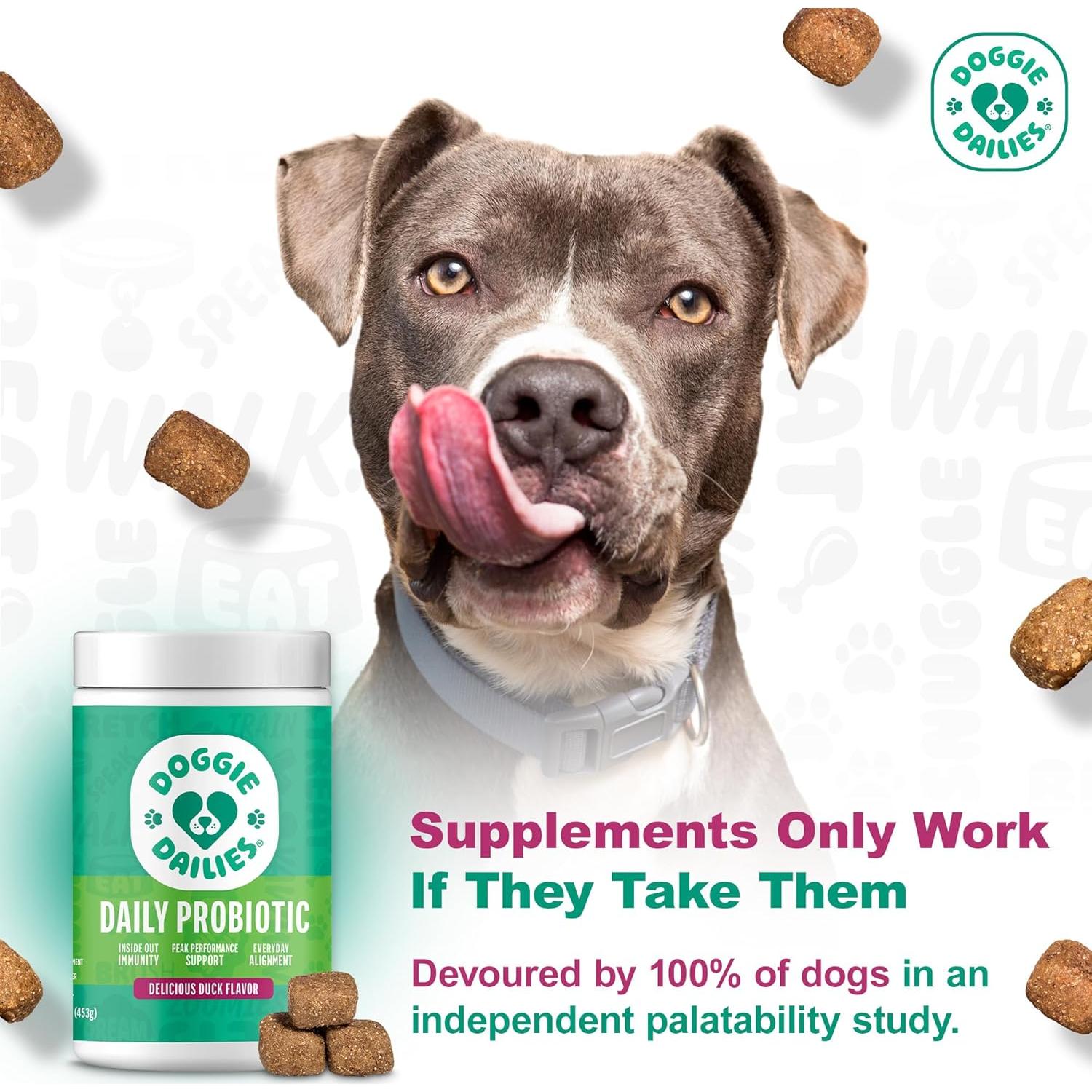 Probioticos Masticables Doggie Dailies para Perros Sabor Pato