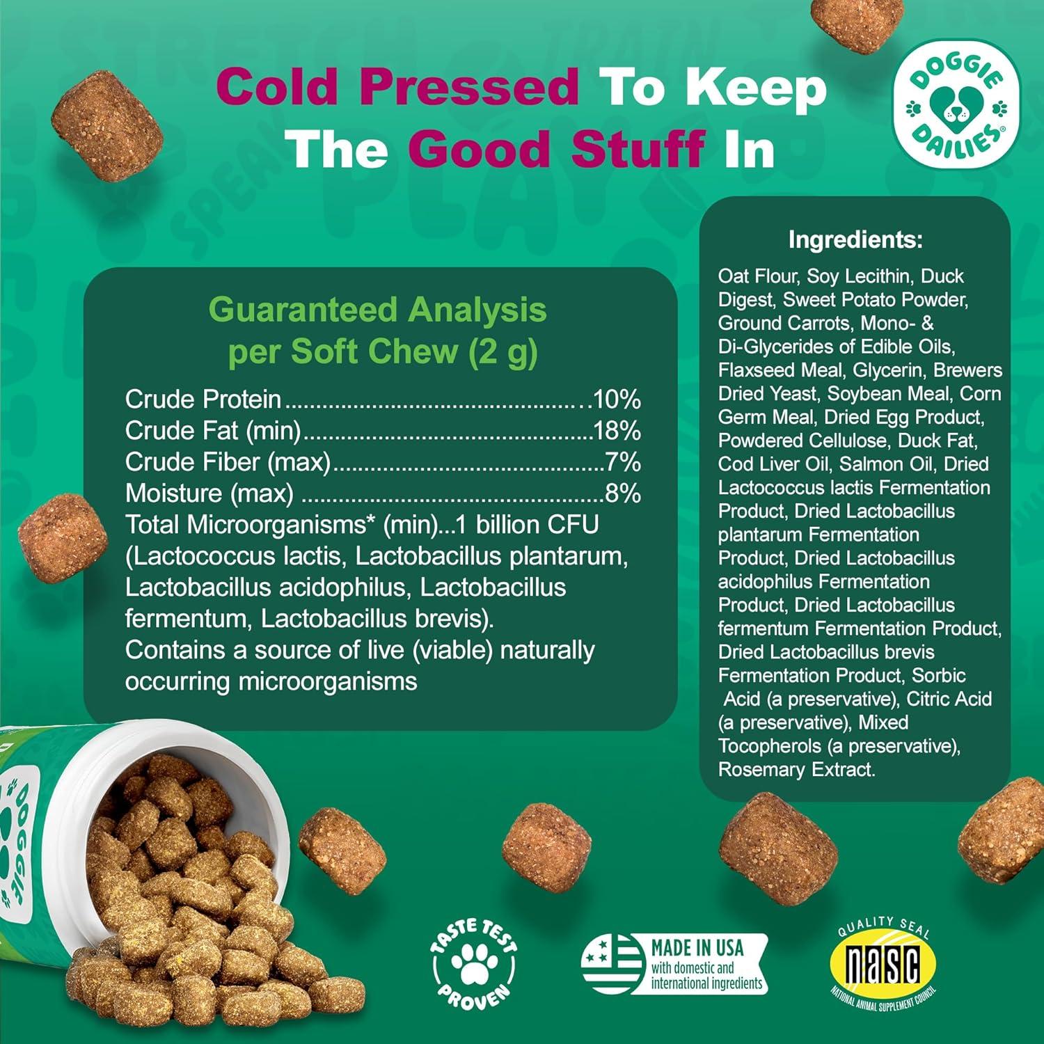 Probioticos Masticables Doggie Dailies para Perros Sabor Pato