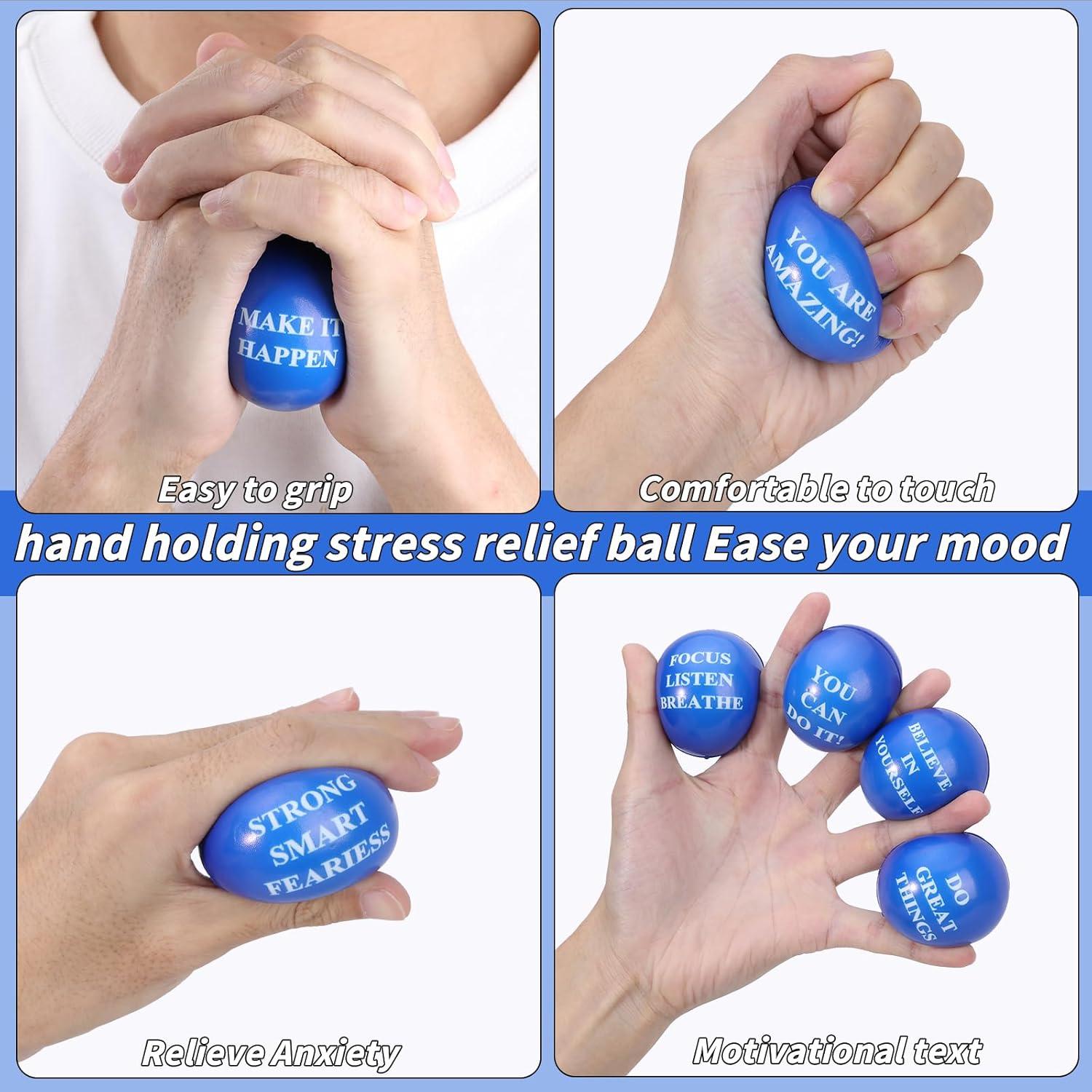 96 Pelotas Antiestrés Motivacionales 5 cm Oleitodh - Azul
