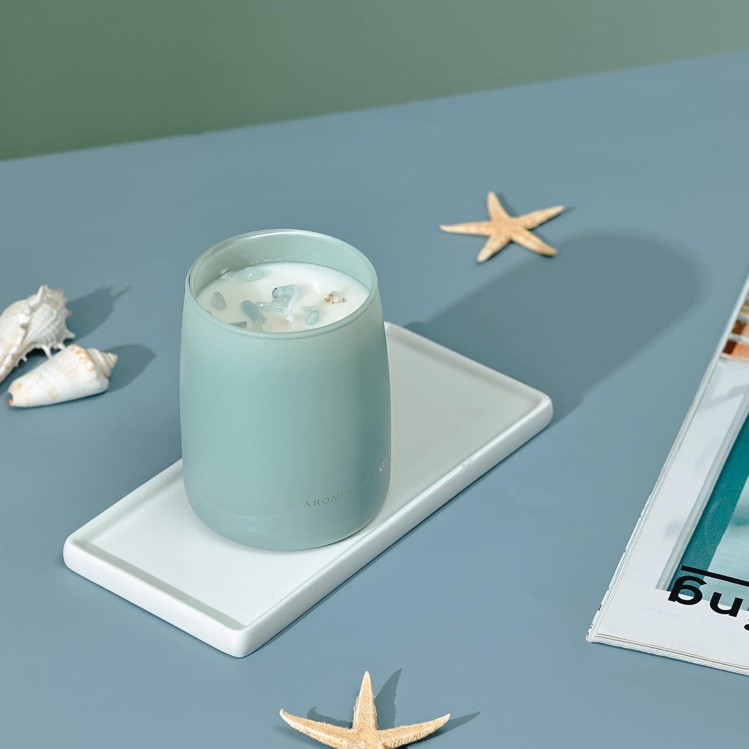 Vela Aromática Brisa Oceánica AROMOUNT 10oz Cera de Soja