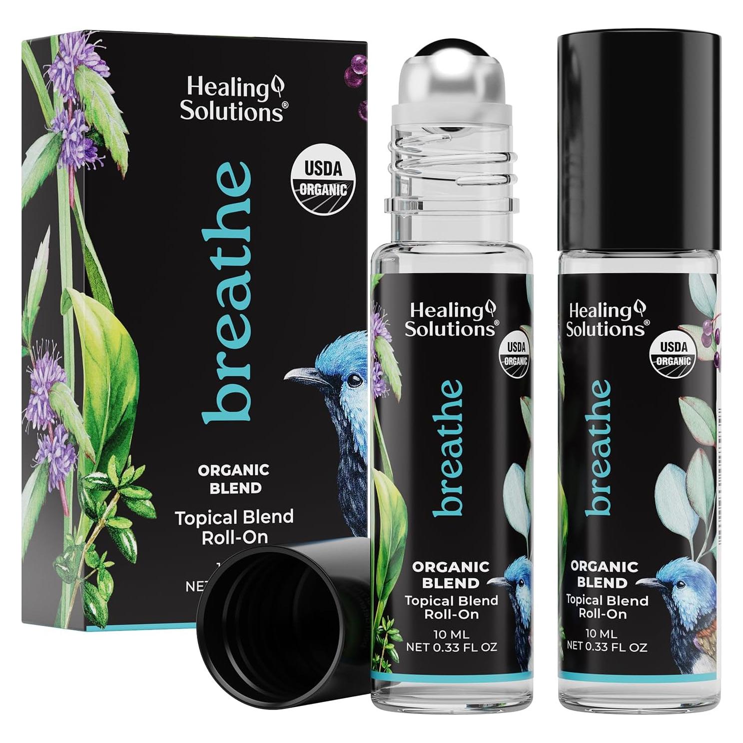 Aceite Esencial Orgánico Breathe Roll-On 2 Piezas - Soluciones Curativas