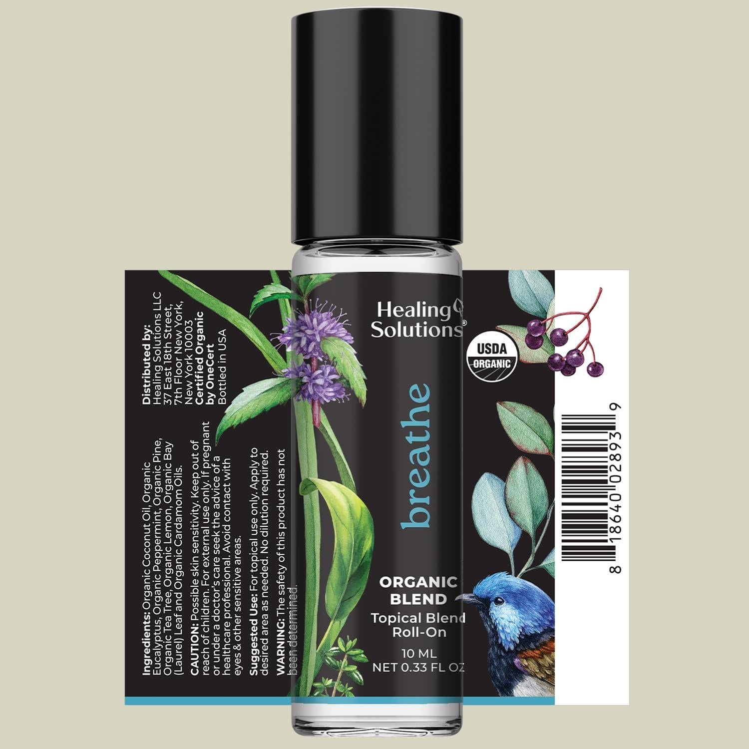 Aceite Esencial Orgánico Breathe Roll-On 2 Piezas - Soluciones Curativas