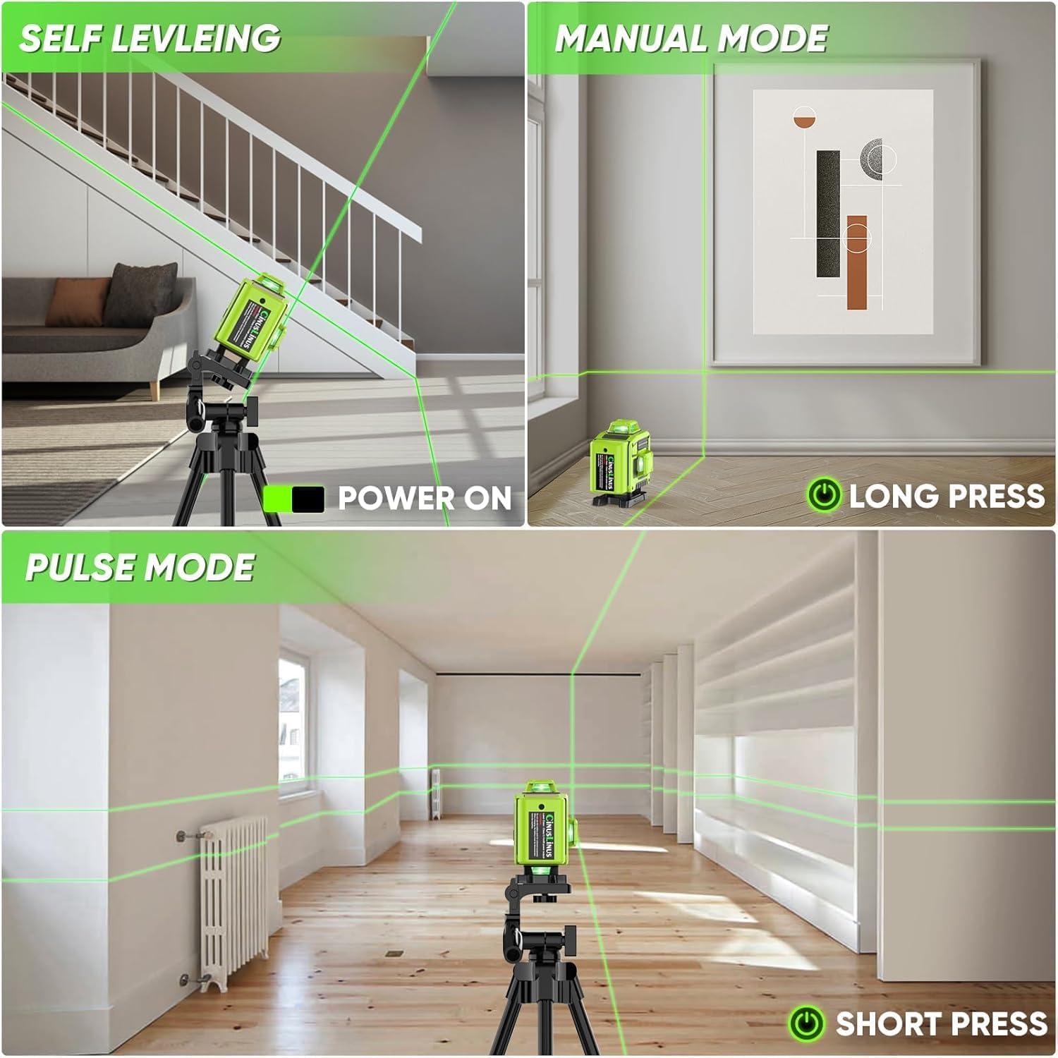 Nivel Láser 360 Autonivelante CinusLinus con Trípode 120cm