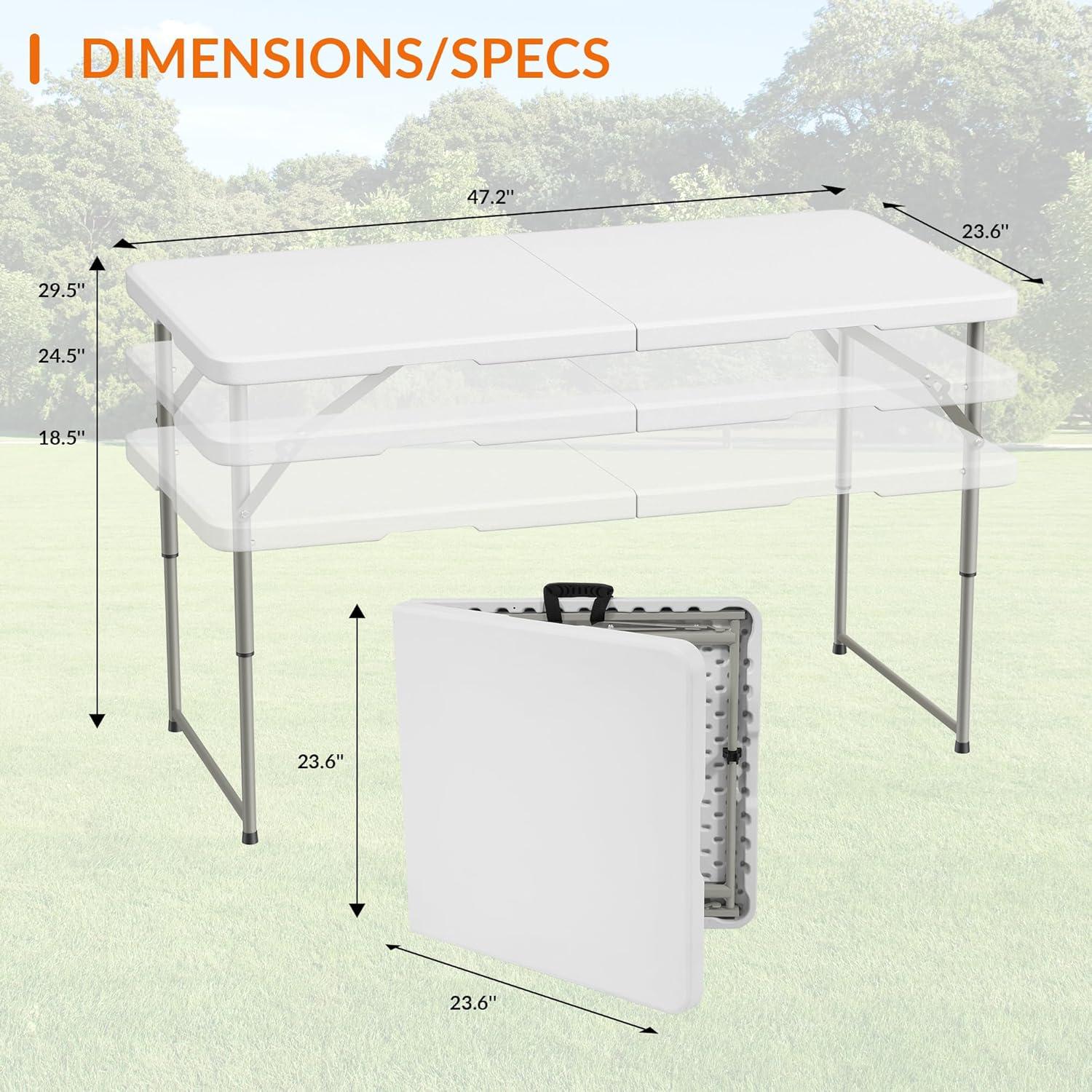 Mesa Plegable Elevon 4 Pies Alta Resistencia para Camping y Picnic