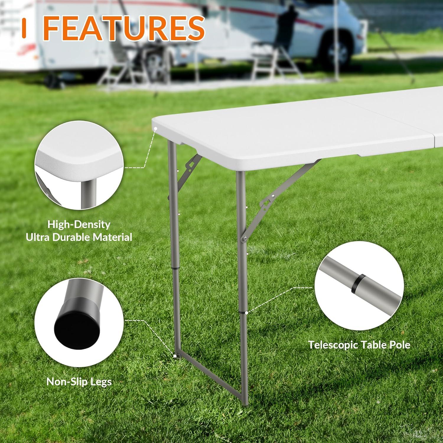 Mesa Plegable Elevon 4 Pies Alta Resistencia para Camping y Picnic