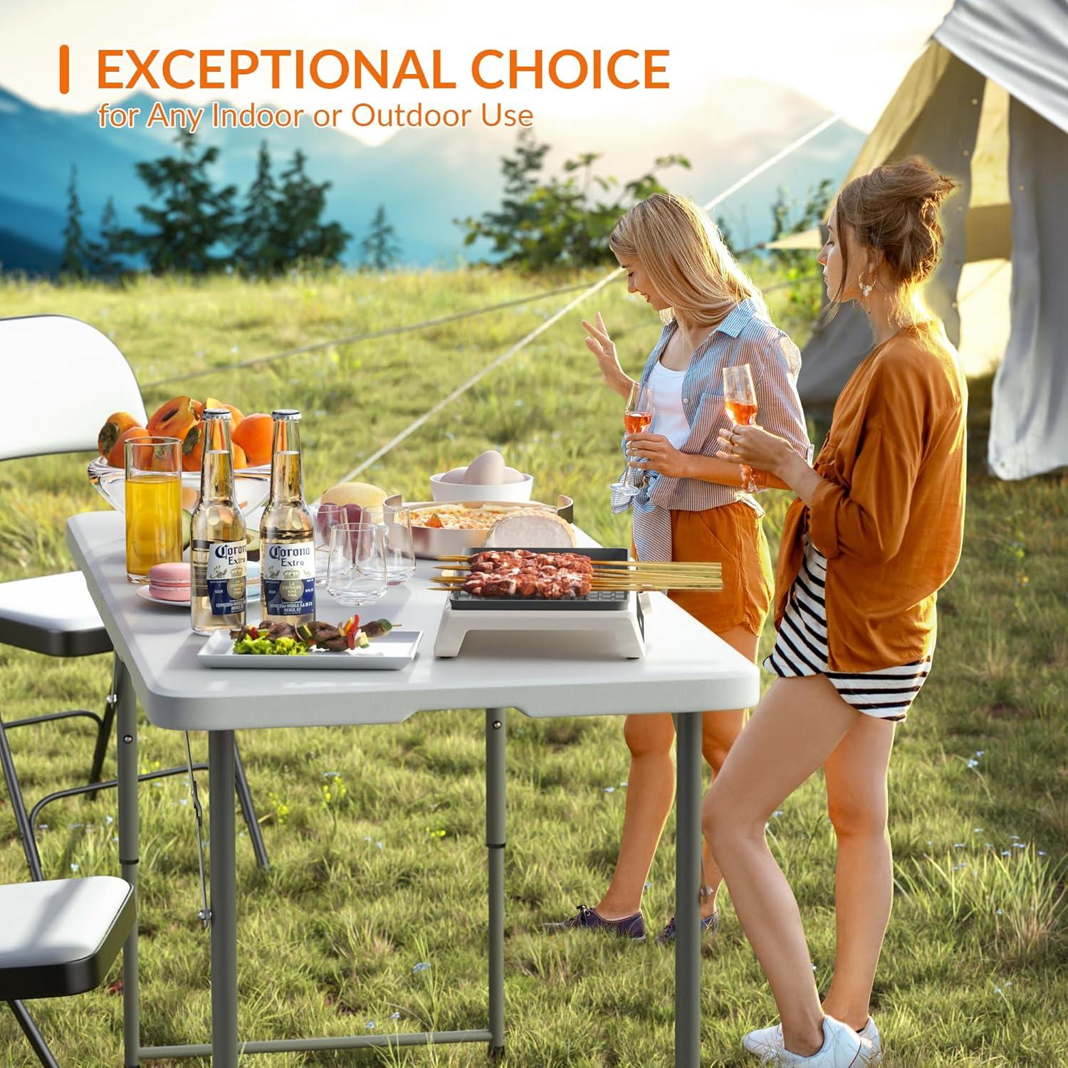 Mesa Plegable Elevon 4 Pies Alta Resistencia para Camping y Picnic