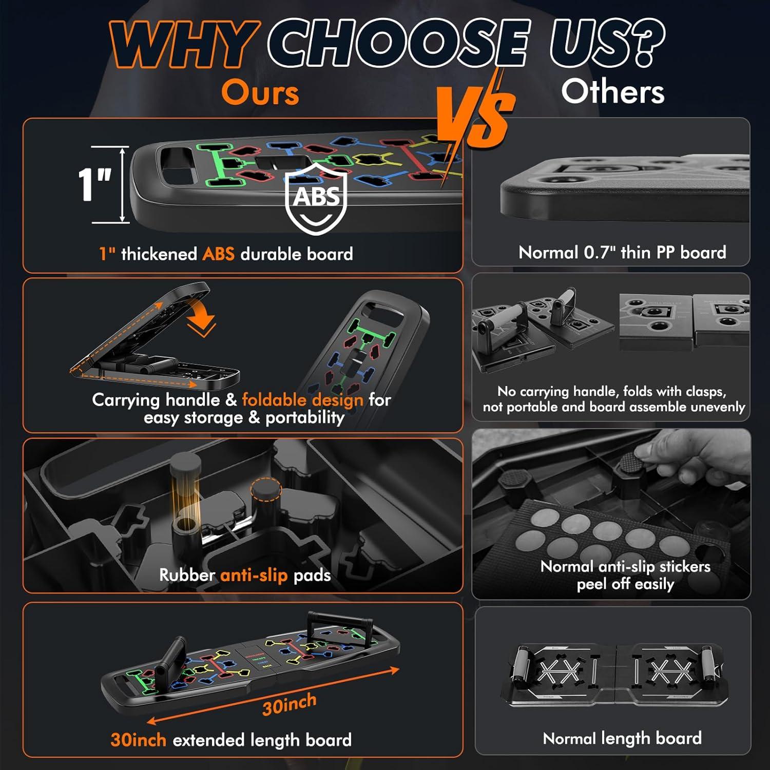 Equipo de Ejercicio en Casa KUYOU - Tabla de Flexiones y Bandas