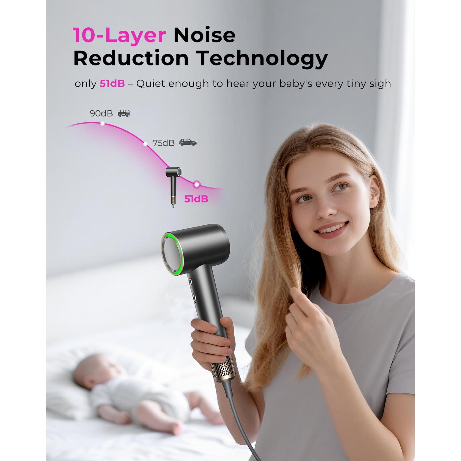 Secador de Pelo Iónico SHRATE Profesional 500M Iones Negativos