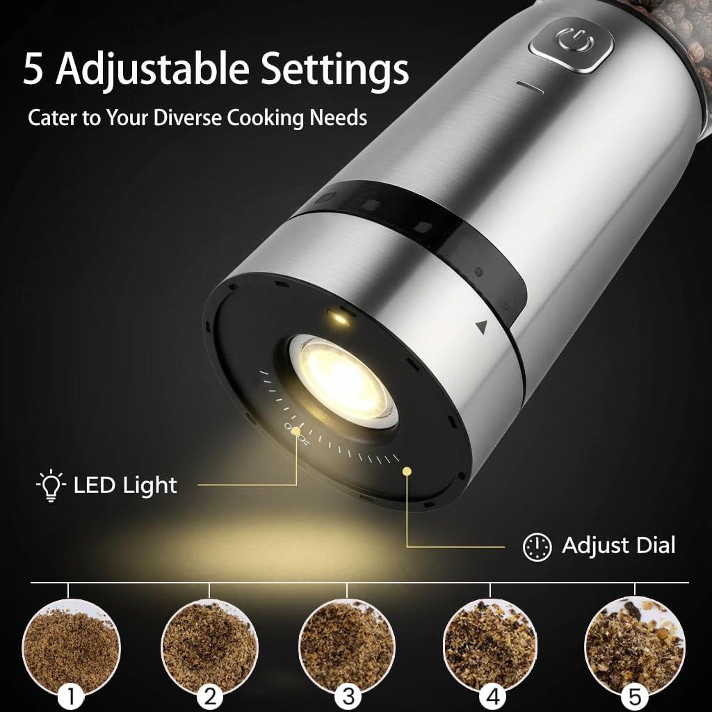 Juego de Molinillos Eléctricos de Sal y Pimienta FUSHUI 150ml