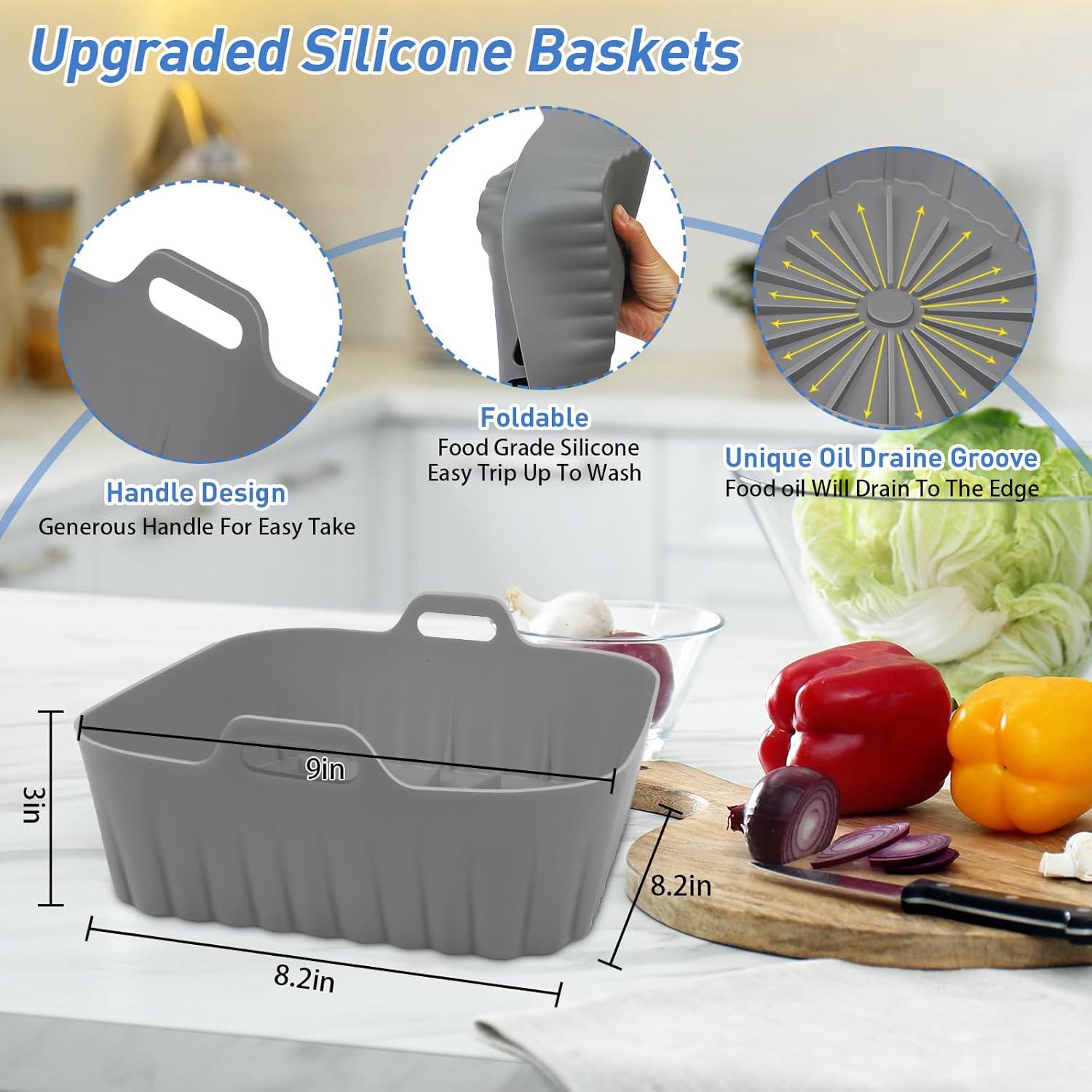 Forros de Silicona ZXZMZT para Freidora de Aire 9" Cuadrados