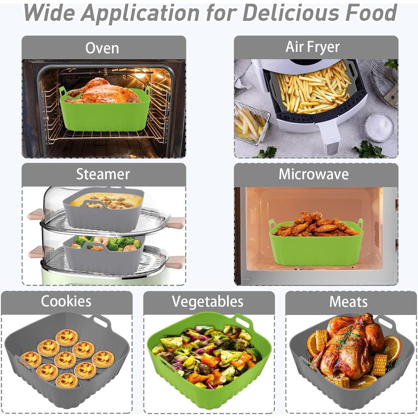 Forros de Silicona ZXZMZT para Freidora de Aire 9" Cuadrados