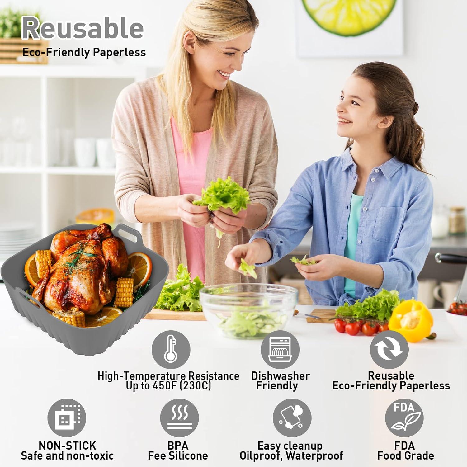 Forros de Silicona ZXZMZT para Freidora de Aire 9" Cuadrados