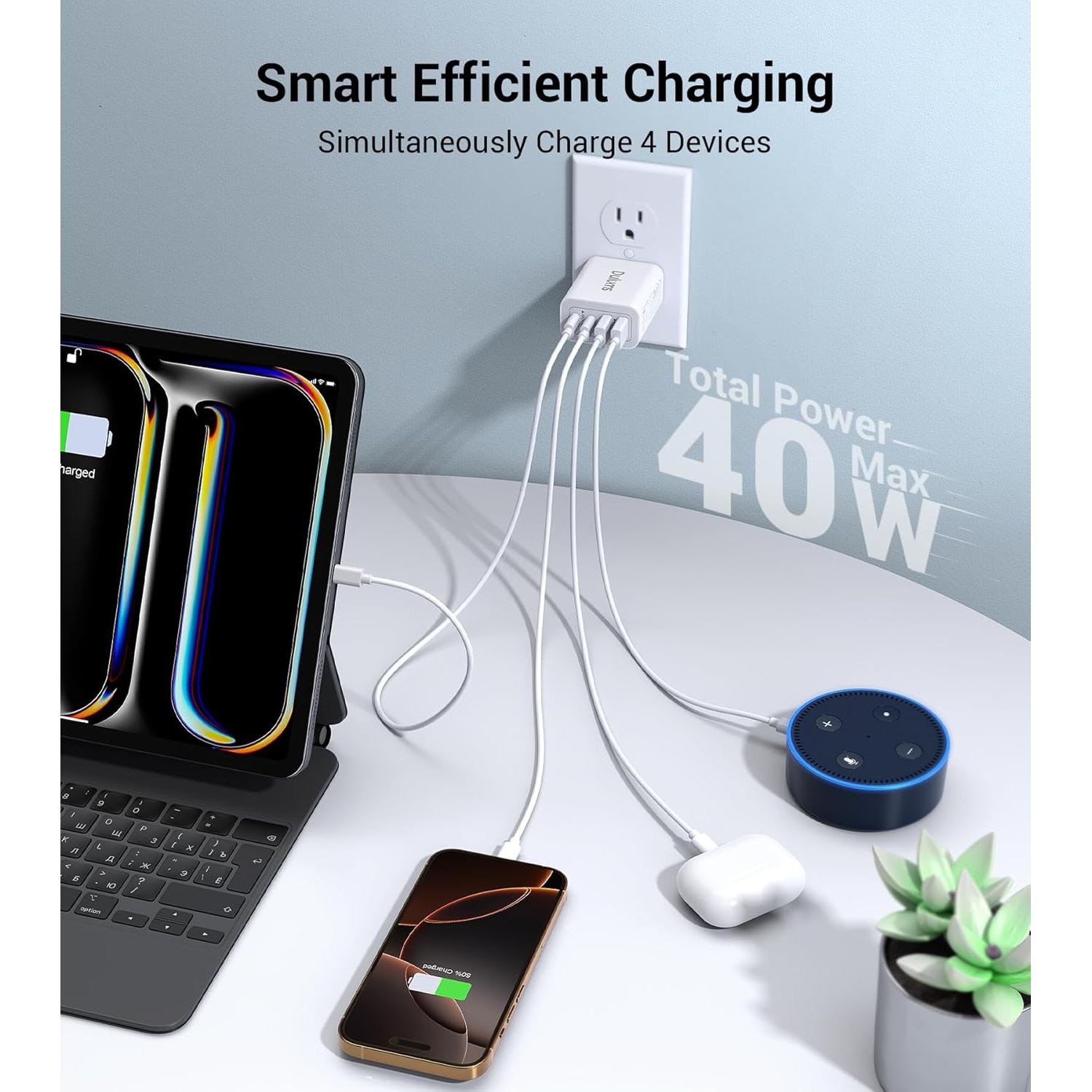 Cargador USB C 40W Dulums 2-Pack Carga Rápida Multiport