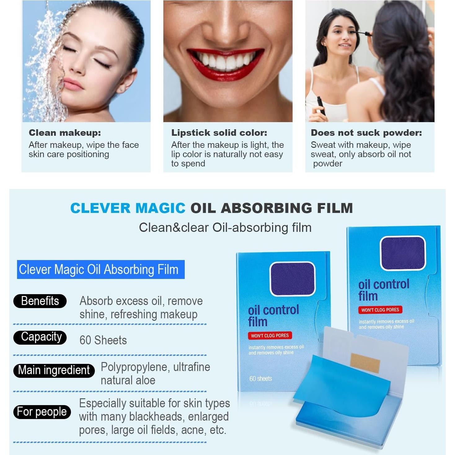 Hojas Absorbentes de Aceite COMFYTOUCH - 60 Unidades para Piel Grasa