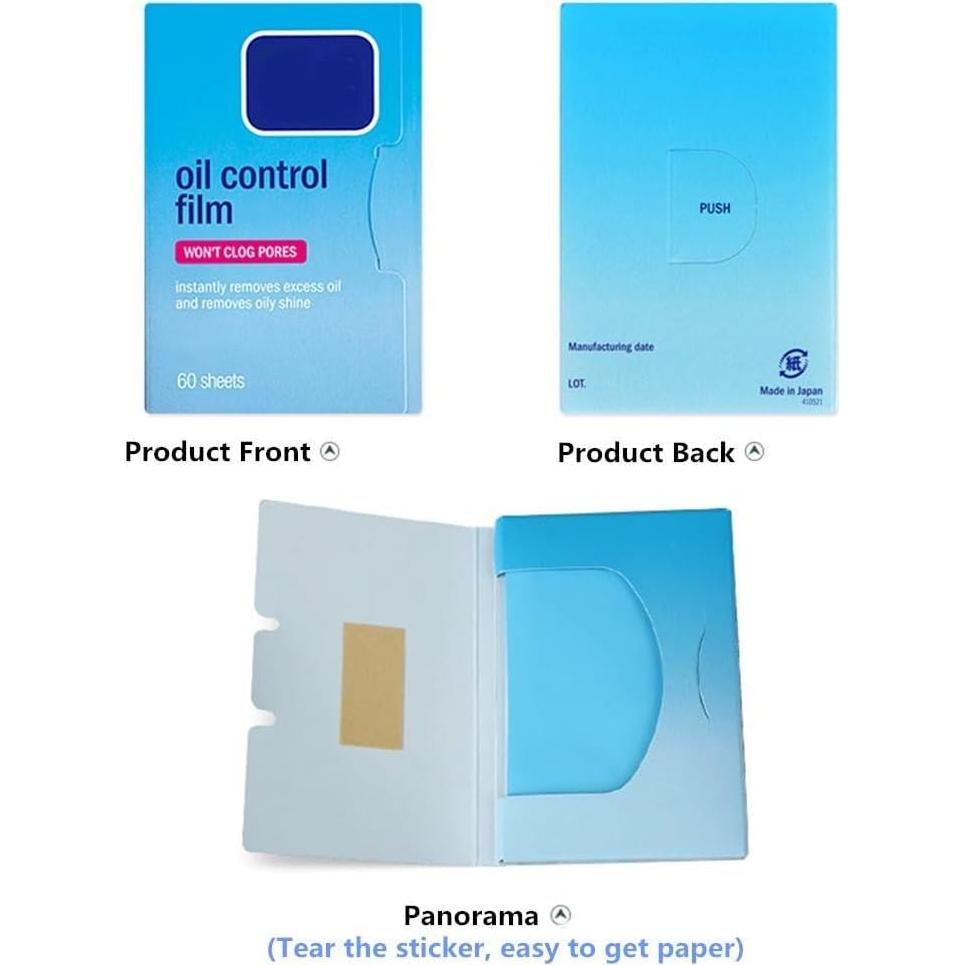 Hojas Absorbentes de Aceite COMFYTOUCH - 60 Unidades para Piel Grasa