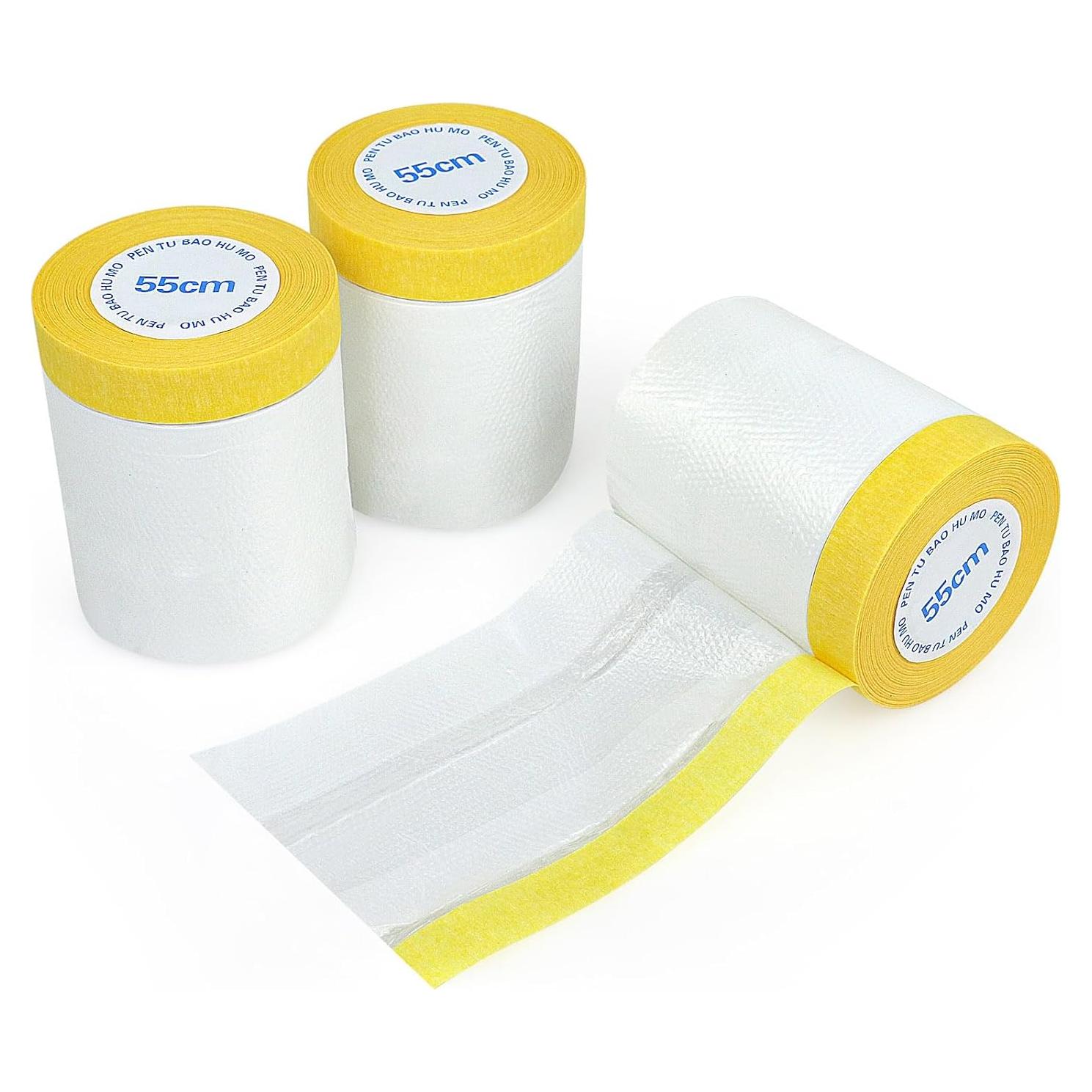BOMEI Pack 3 Películas de Enmascarar 55 cm x 20 m para Pintura