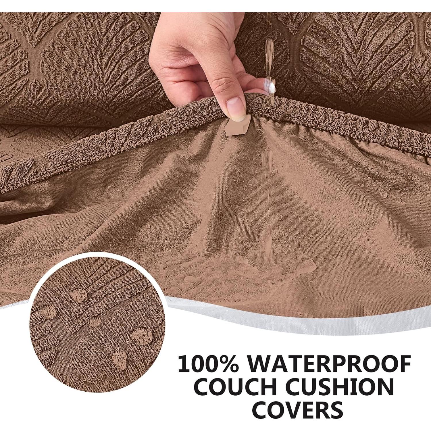 Funda de Cojín de Sofá Genina Grande Impermeable Marrón