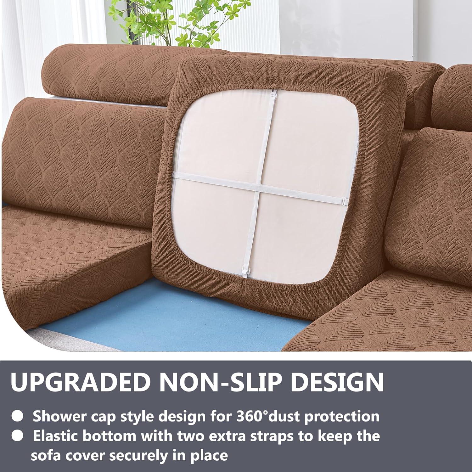 Funda de Cojín de Sofá Genina Grande Impermeable Marrón