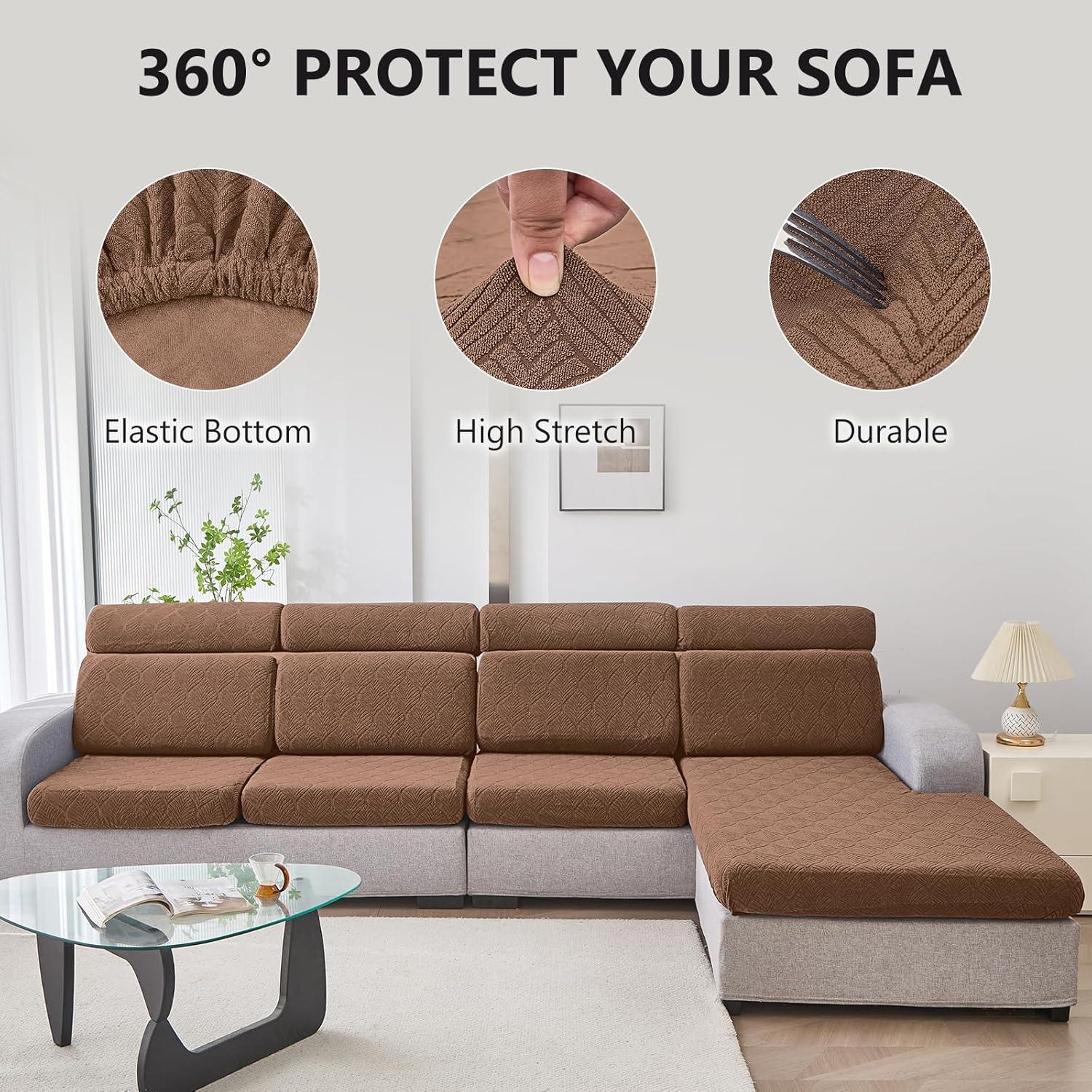 Funda de Cojín de Sofá Genina Grande Impermeable Marrón