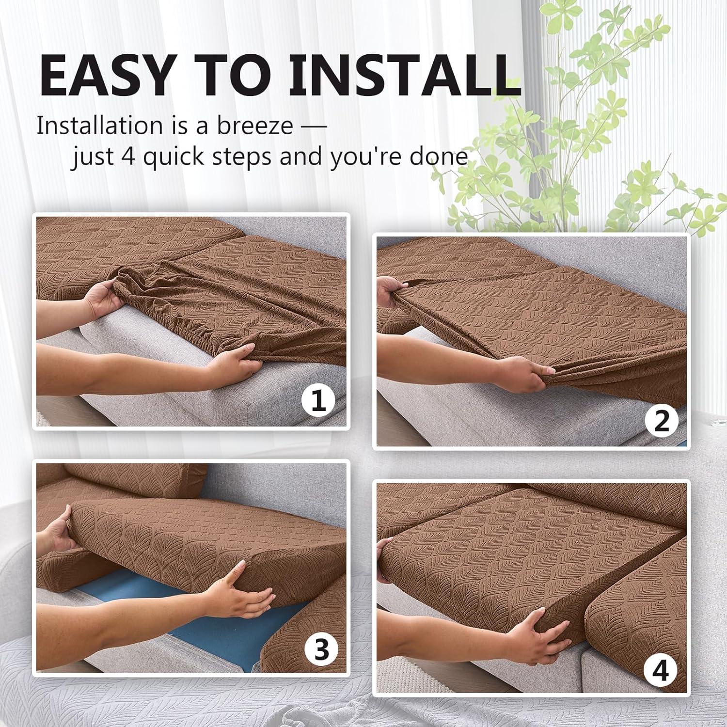 Funda de Cojín de Sofá Genina Grande Impermeable Marrón