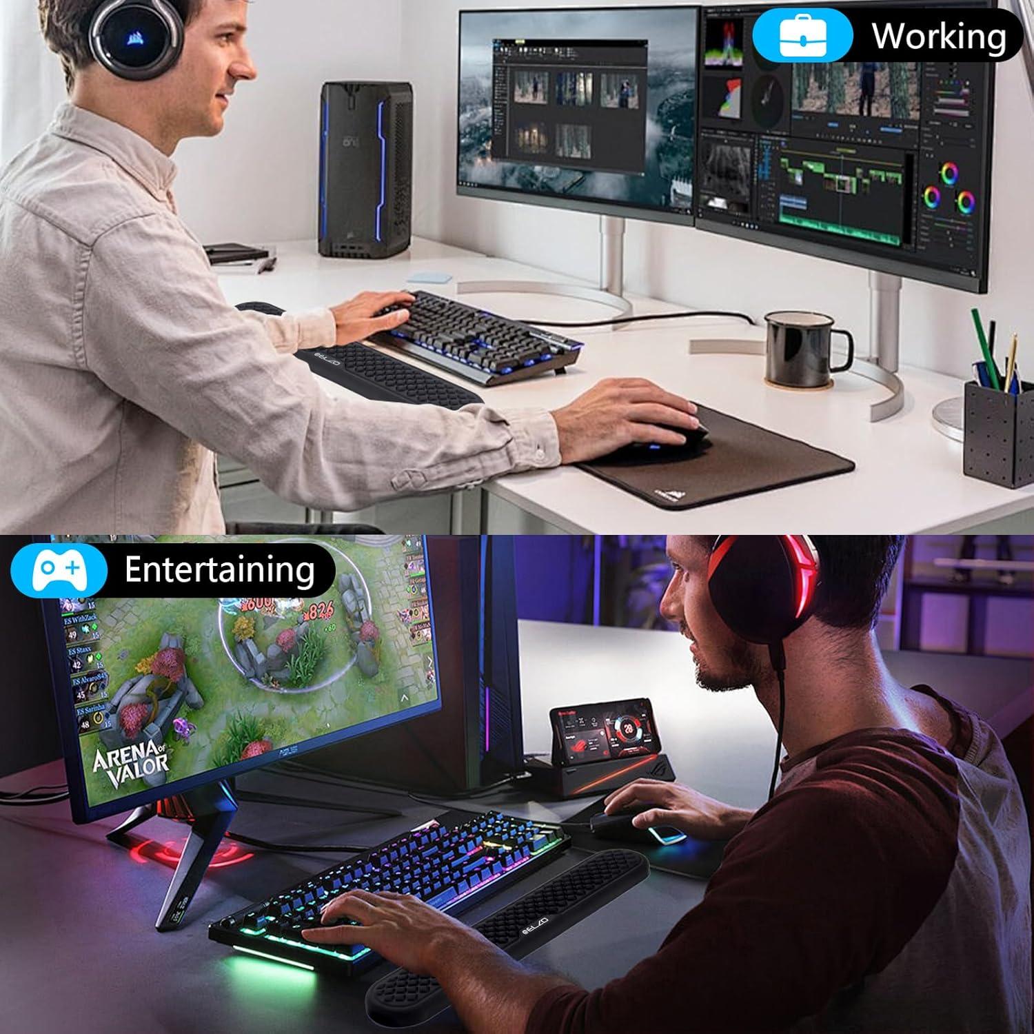 Soporte de Muñeca ELZO Ergonómico Espuma Viscoelástica Negro