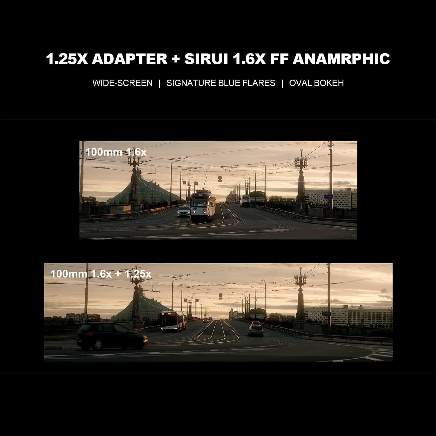 Lente Anamórfica SIRUI 100mm T2.9 1.6x con Adaptador 1.25x
